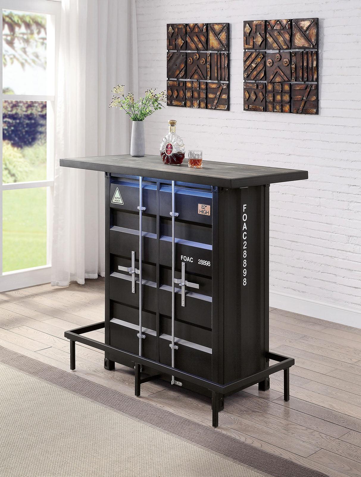 Dicarda Black/Distressed Dark Oak Bar Ht. Table - Image 2