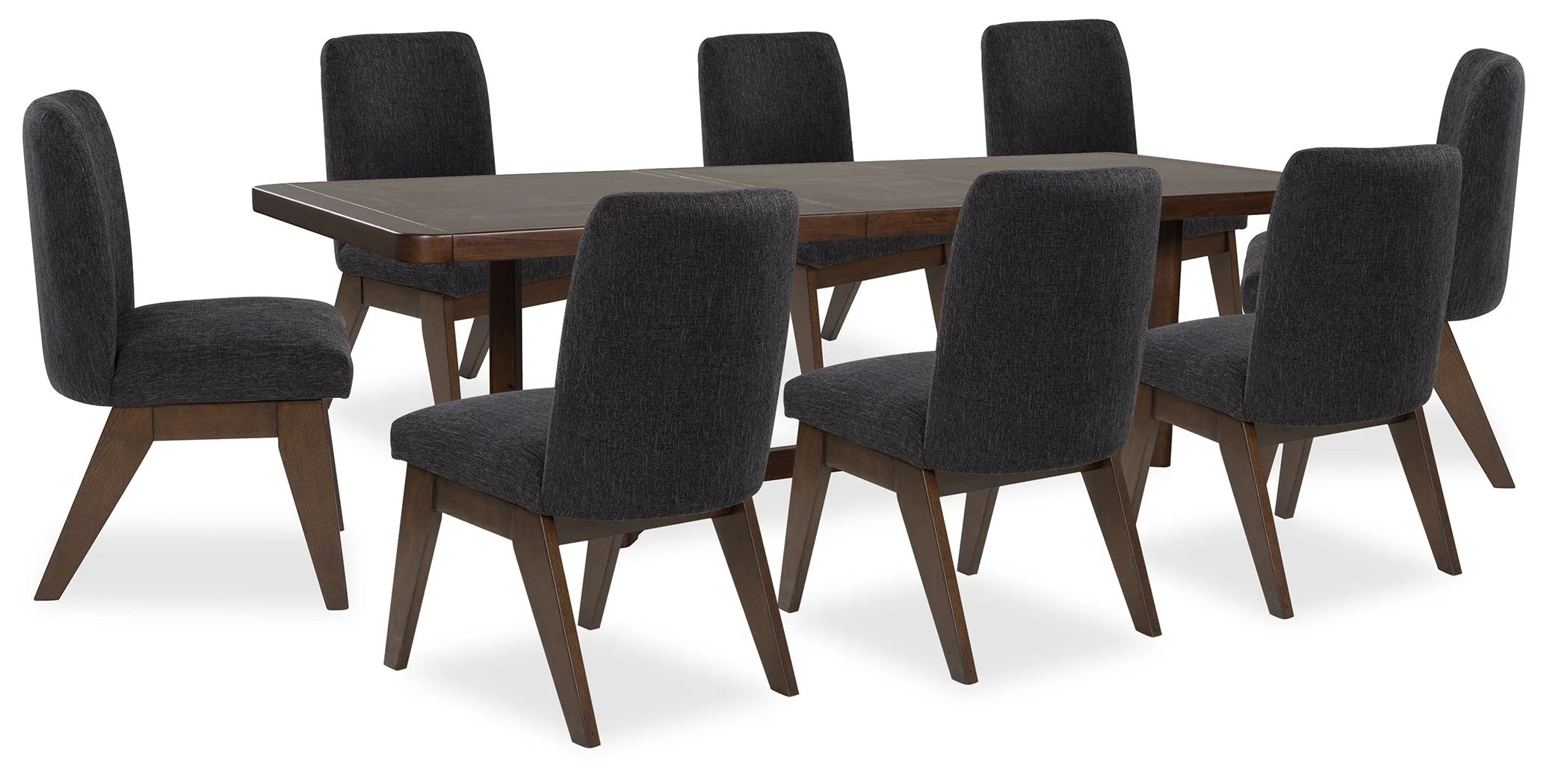 Dilenno Dark Brown 9-Piece Rectangular Dining Set - Image 2