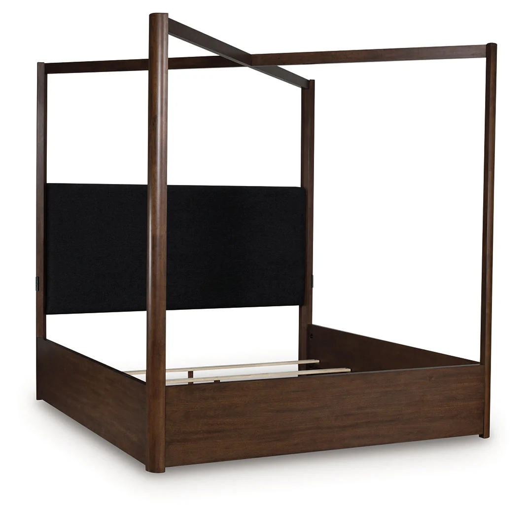 Dilenno Dark Brown King Canopy Bed - Image 2