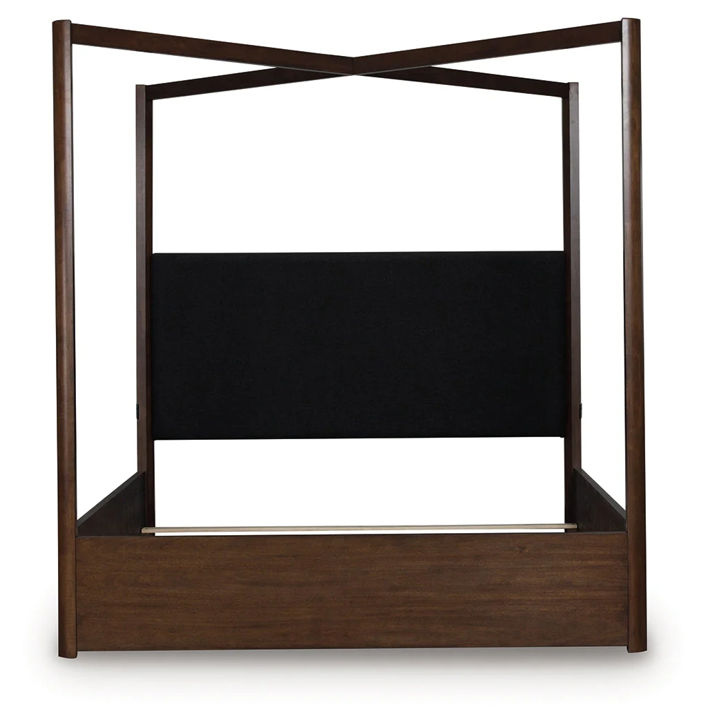 Dilenno Dark Brown King Canopy Bed - Image 3
