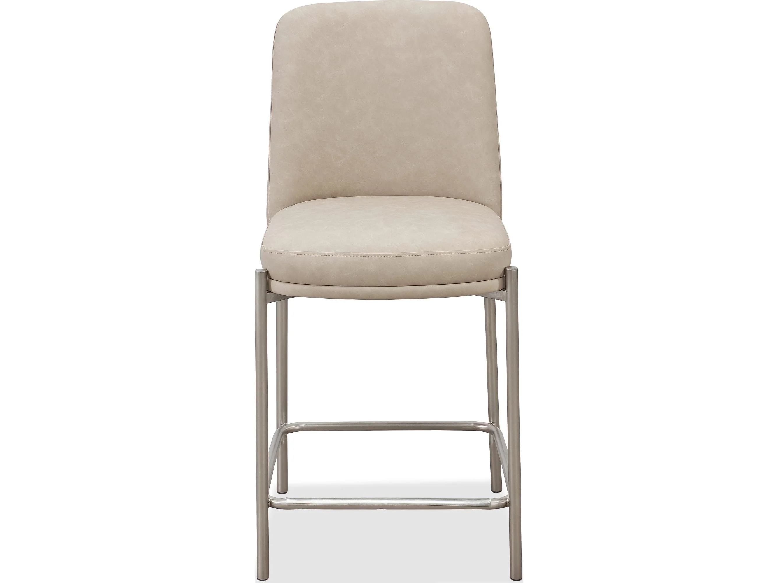 Dion Camel/Brushed Nickel Upholstered Counter Stool (Set of 2)