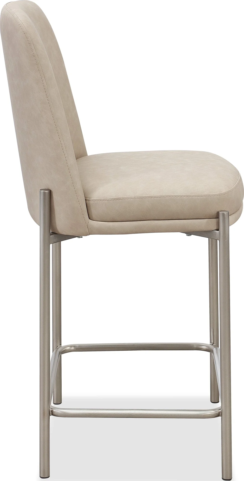 Dion Camel/Brushed Nickel Upholstered Counter Stool (Set of 2) - Image 3