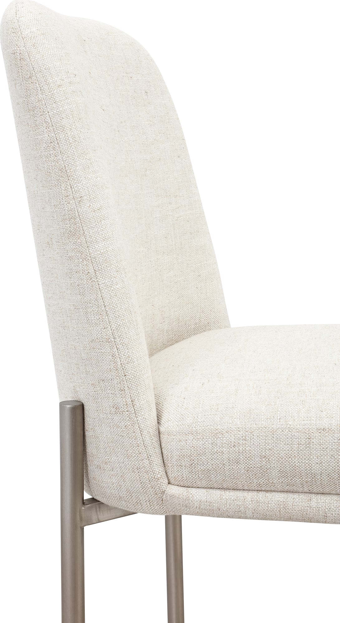 Dion Natural/Brushed Nickel Upholstered Bar Stool (Set of 2) - Image 5