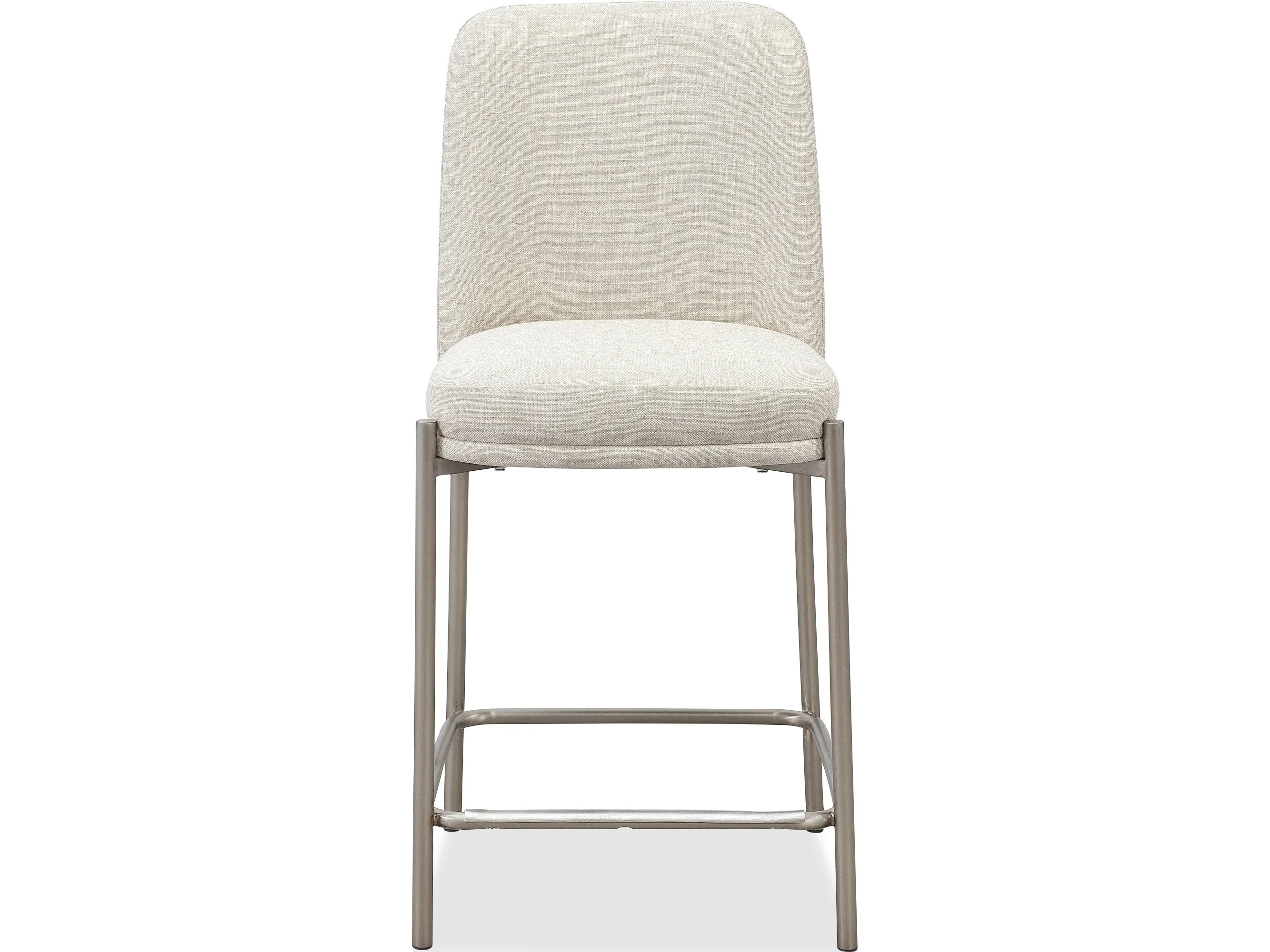 Dion Natural/Brushed Nickel Upholstered Counter Stool (Set of 2)