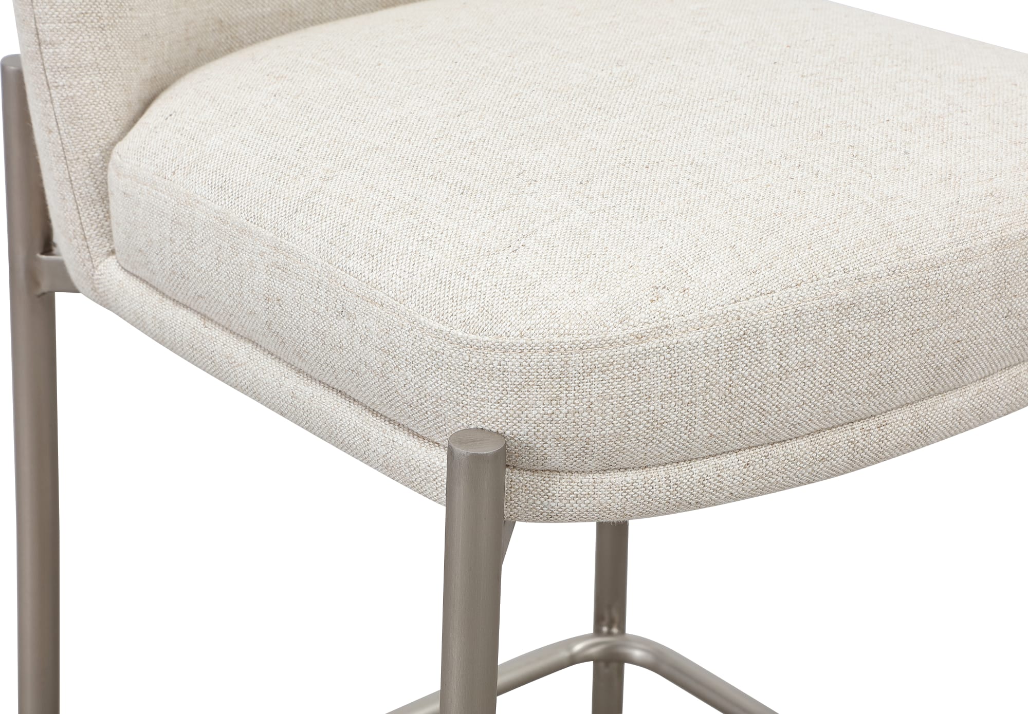 Dion Natural/Brushed Nickel Upholstered Counter Stool (Set of 2) - Image 6