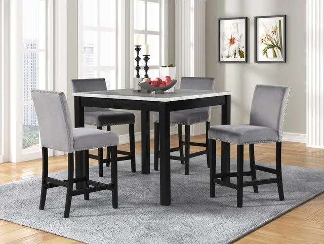 Dior - Grey Pub 5-Piece Counter Height Set