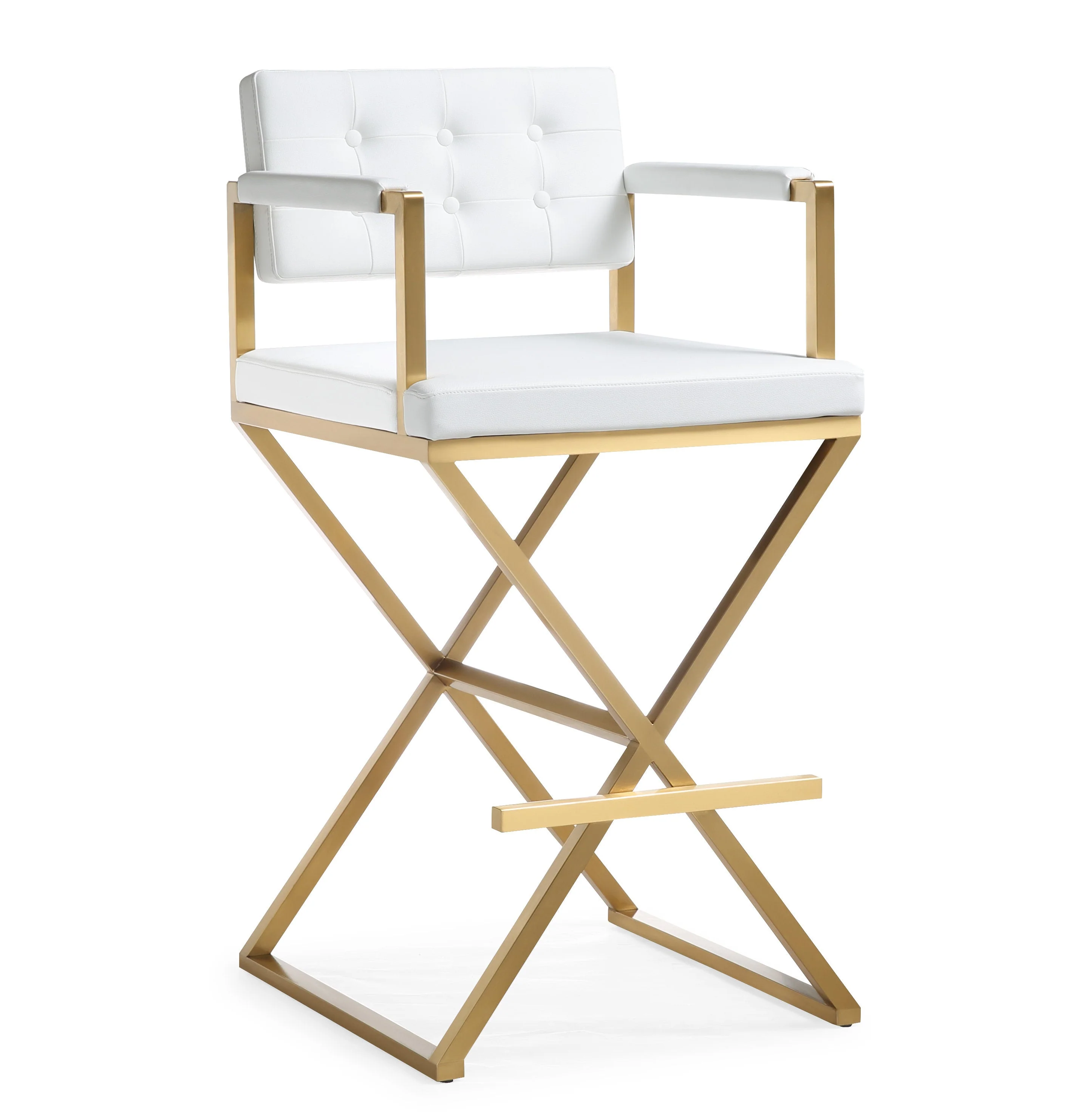 Director Performance Vegan Leather Stool with Gold Base - Image 18