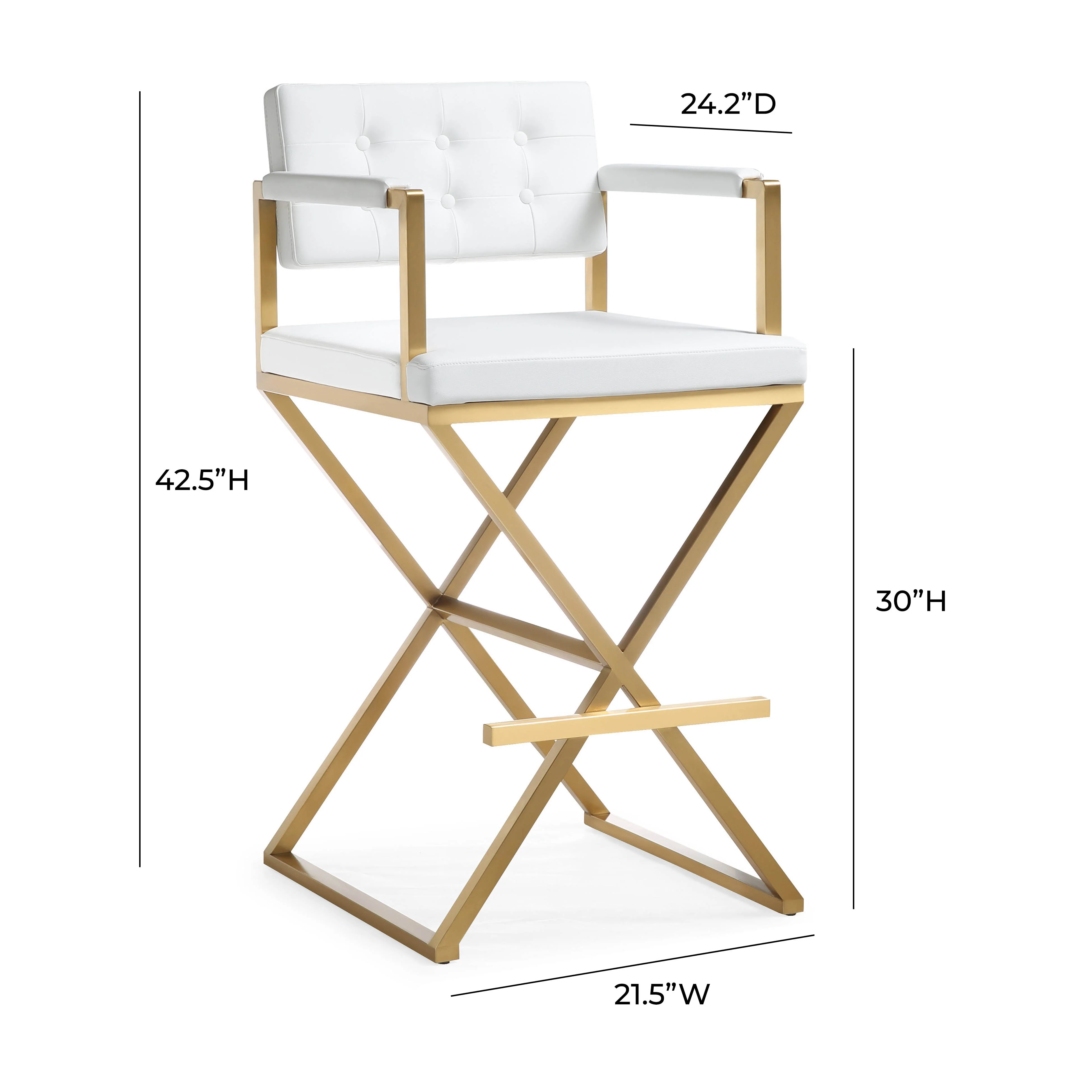 Director Performance Vegan Leather Stool with Gold Base - Image 26