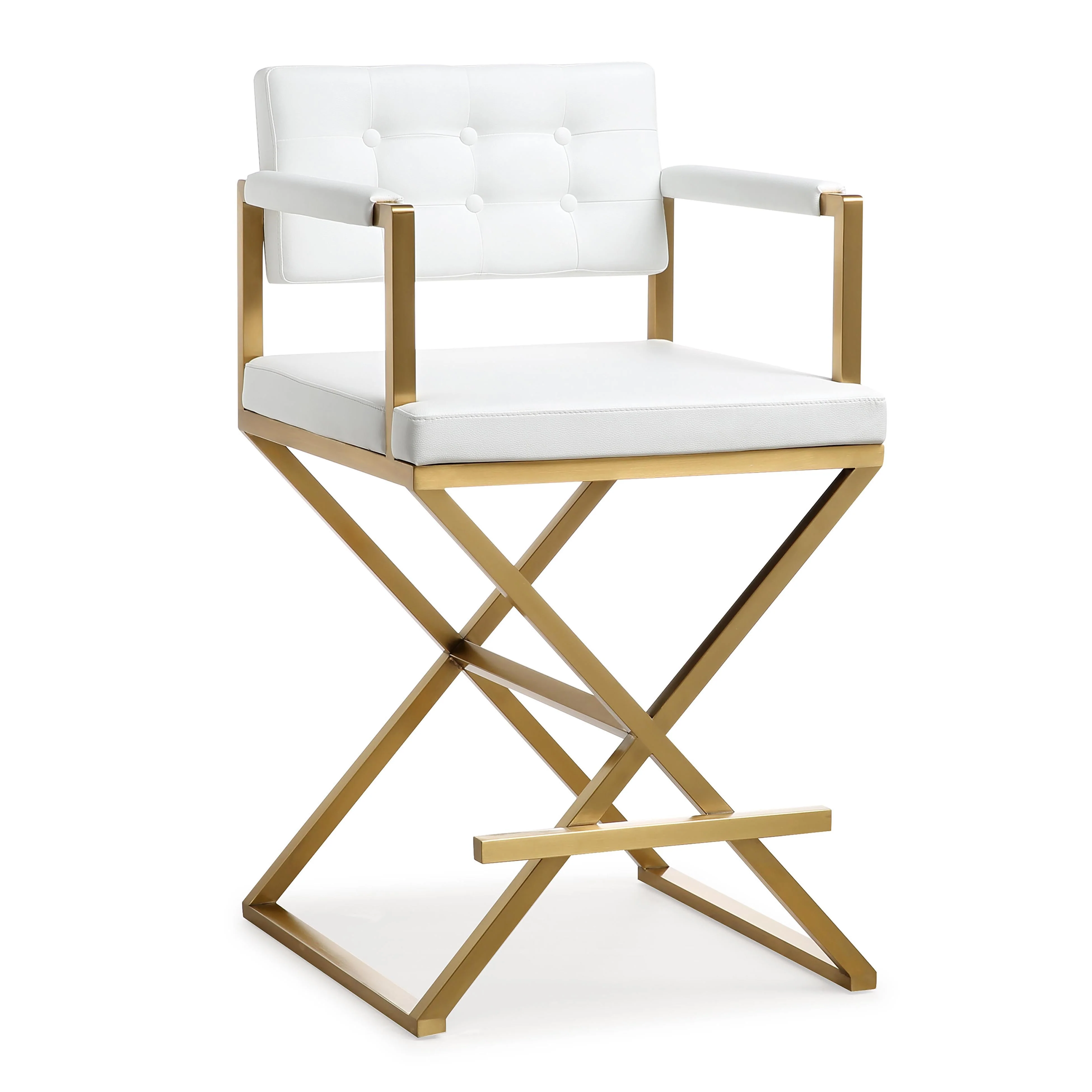 Director Performance Vegan Leather Stool with Gold Base - Image 27