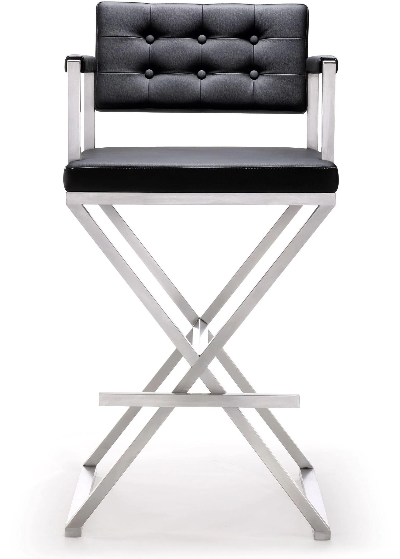 Director Performance Vegan Leather Stool with Silver Base - Image 12