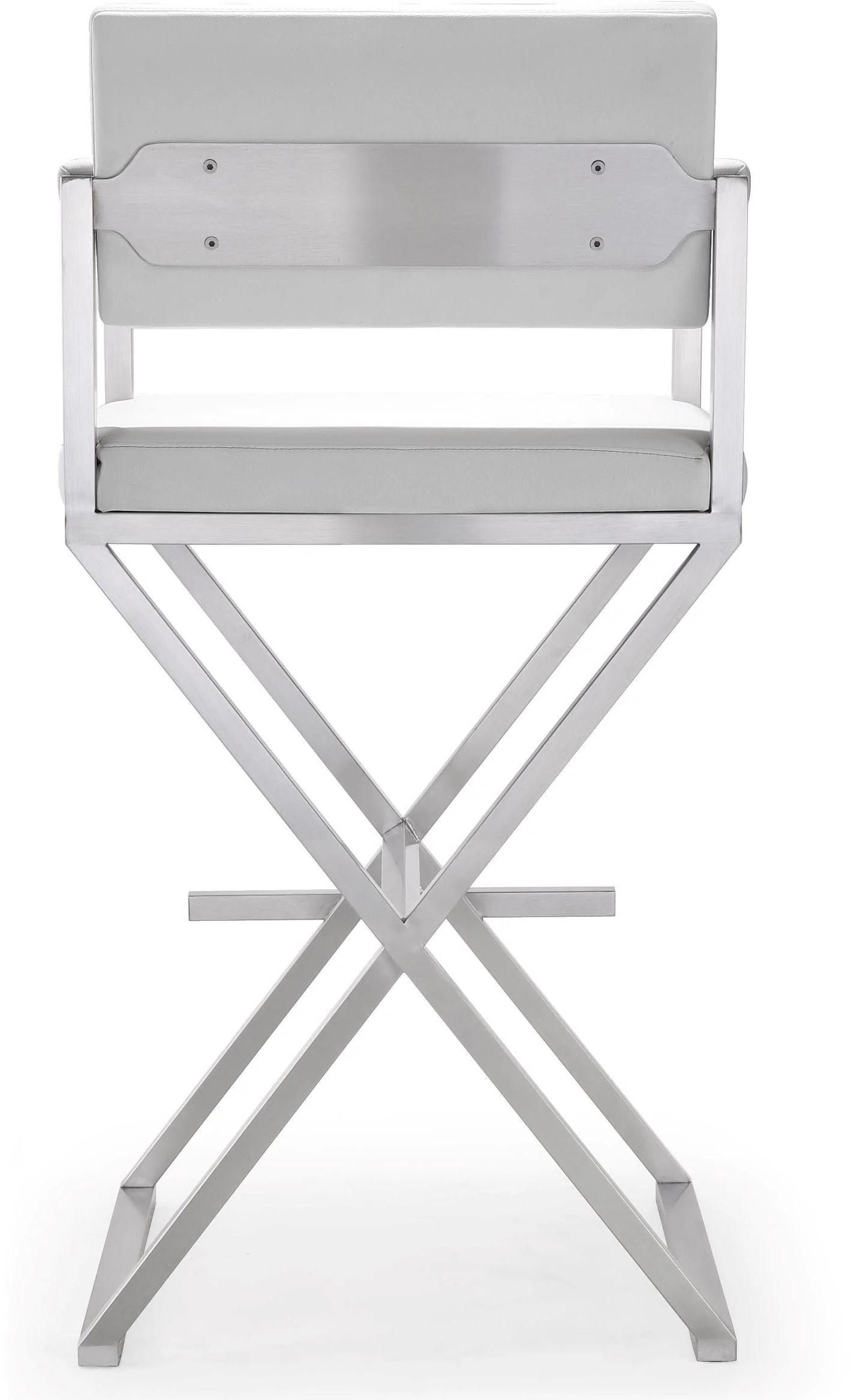 Director Performance Vegan Leather Stool with Silver Base - Image 5