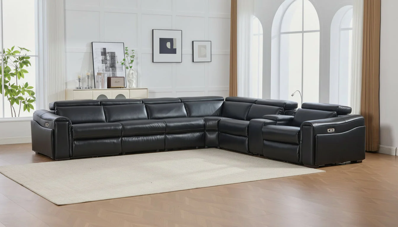 Divani Black 7-Piece Power Reclining Sectional - Image 3