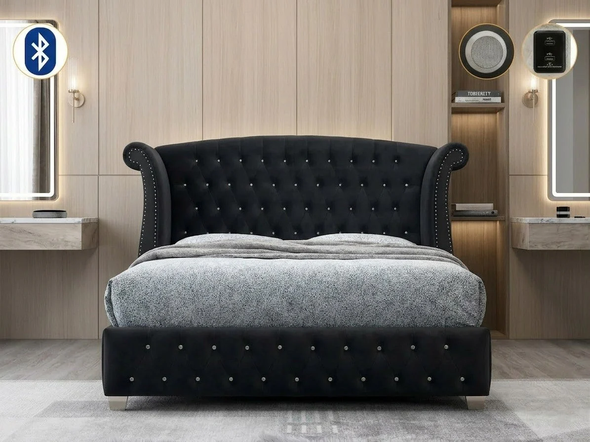 Divina Black Platform King bed - Image 2