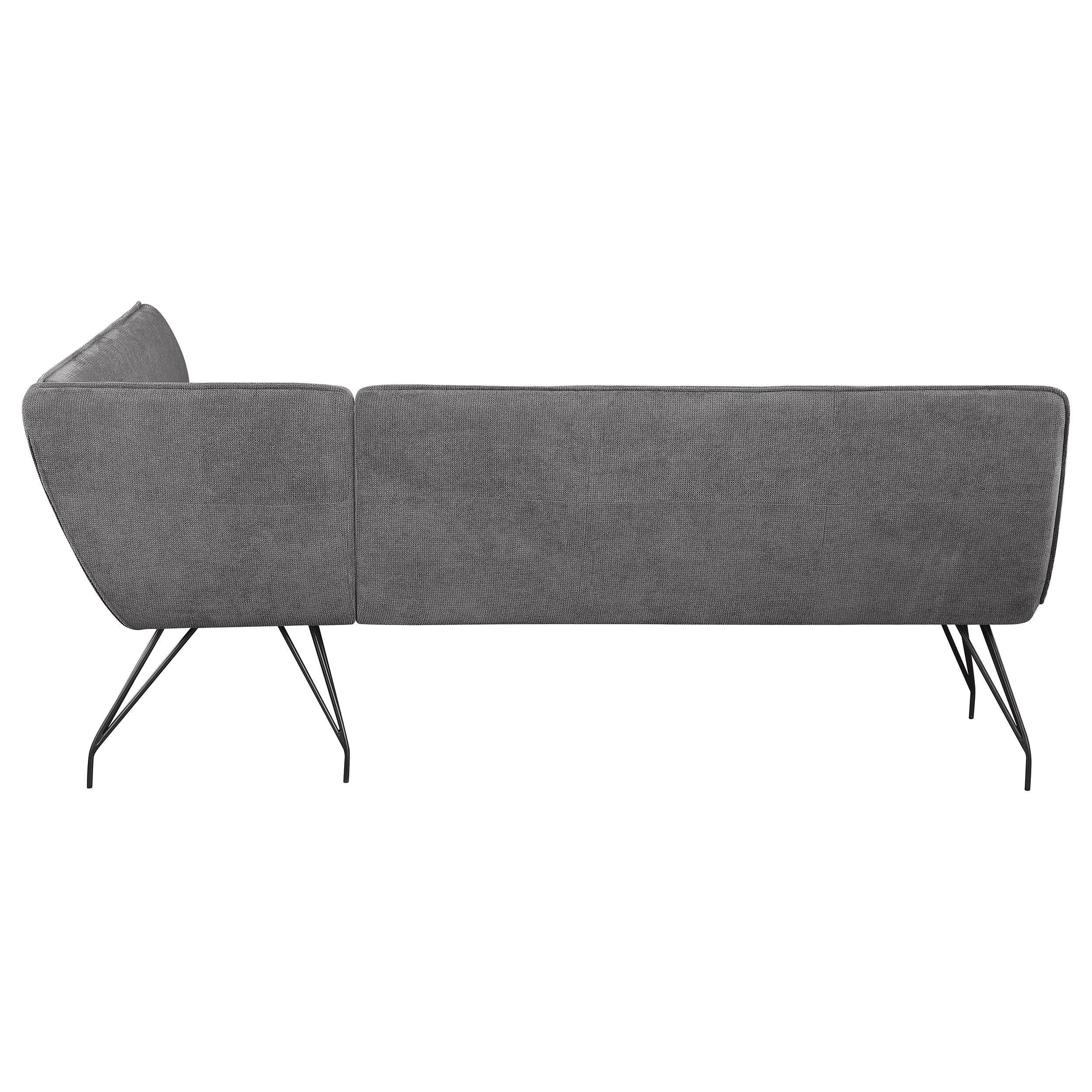 Dodson Fabric Upholstered L-Shaped Nook Dining Bench Grey - Image 5