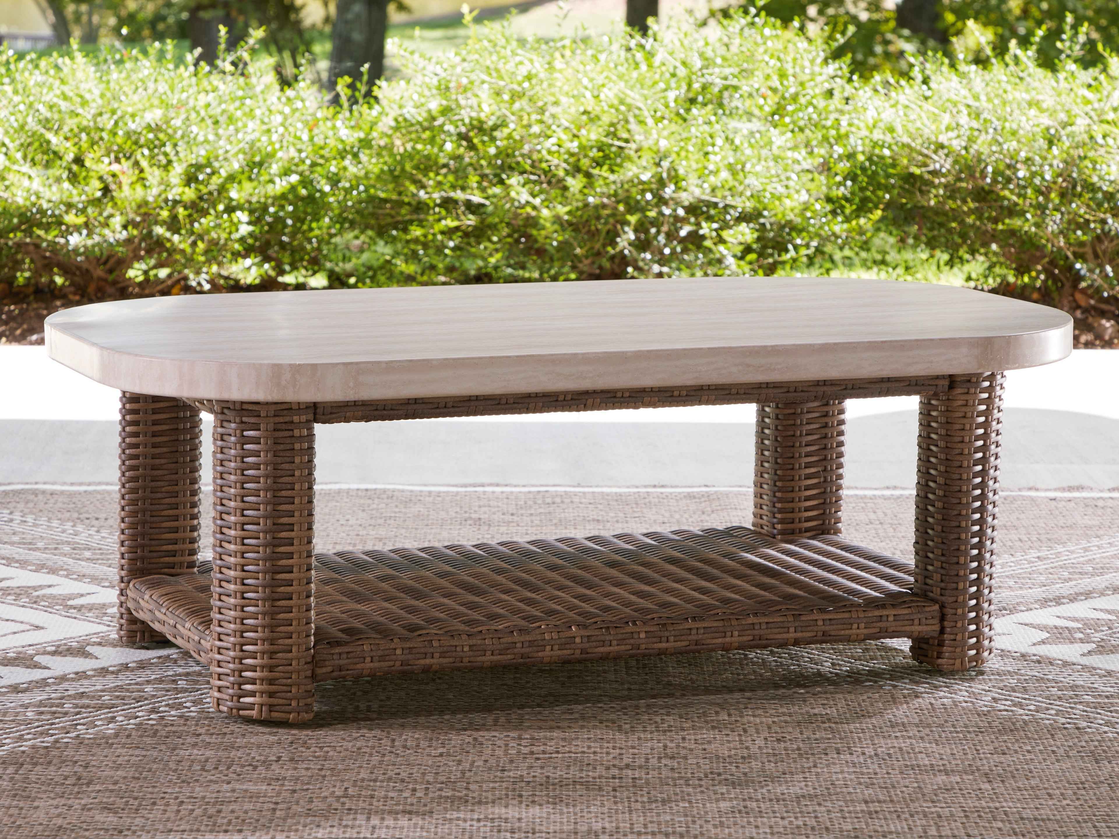 Dolan Creek Beige/Brown Rectangular Cocktail Table - Image 2