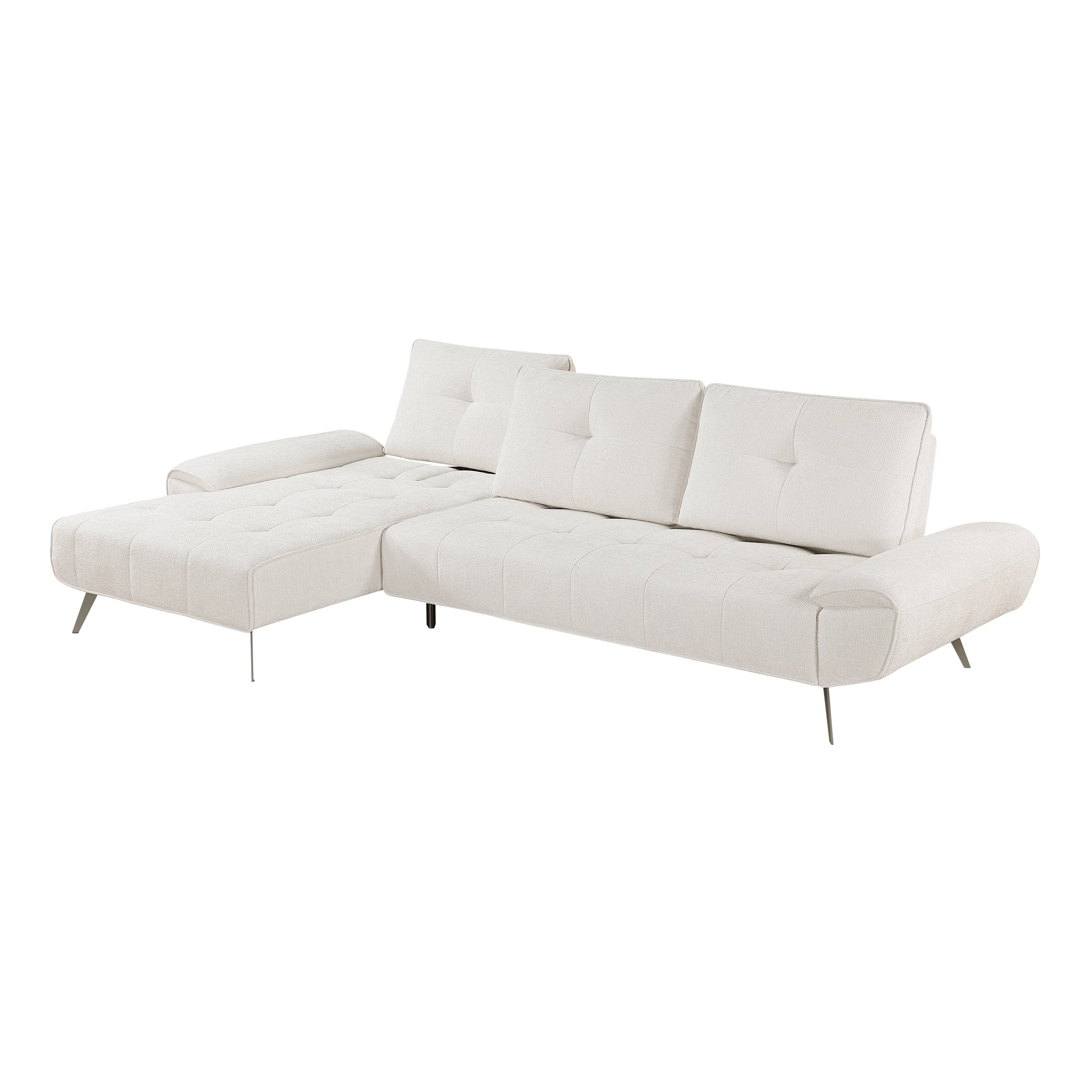 Dominic Beige 2-Piece Sectional with Left Chaise and Dual-position Backs - Image 7