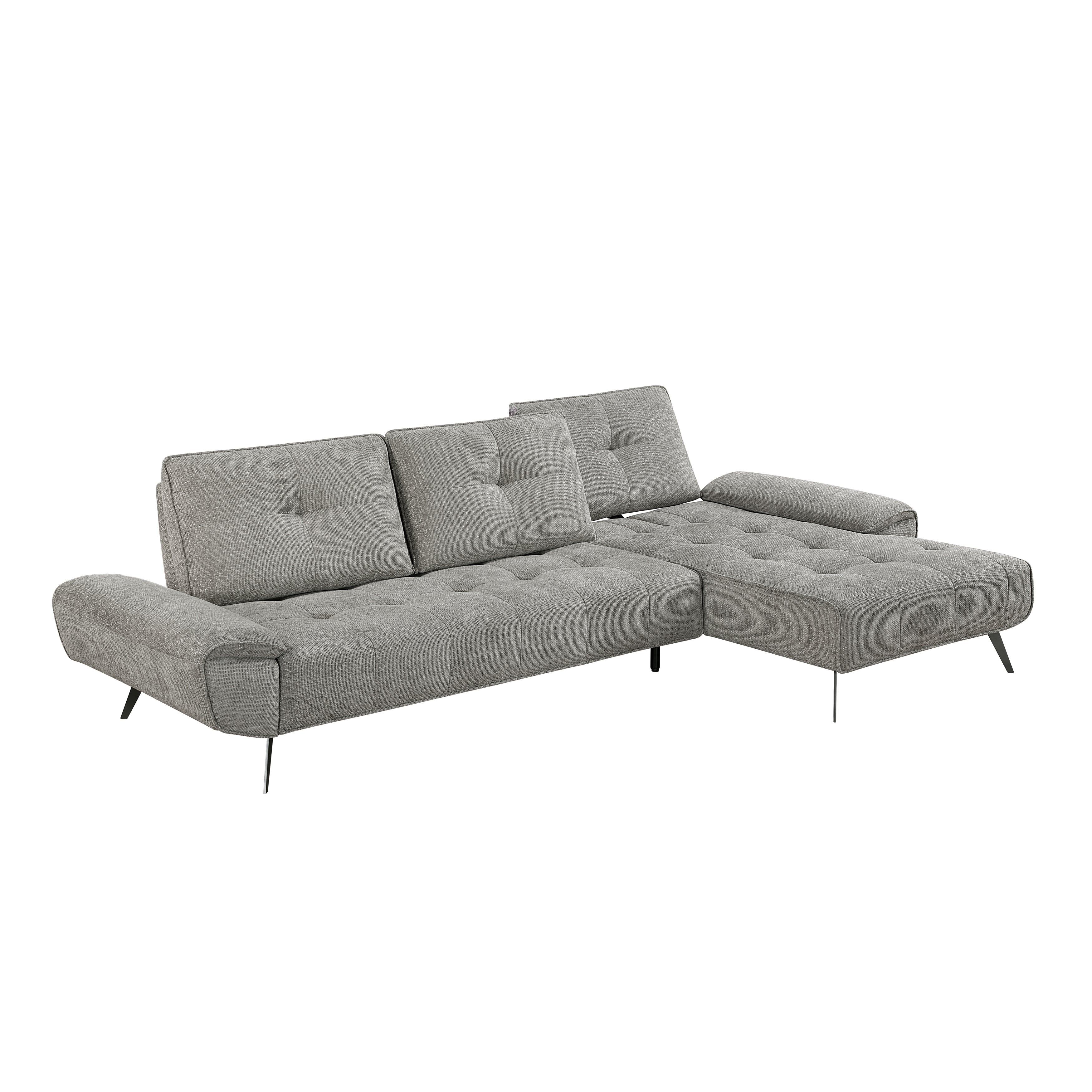 Dominic Dark Gray 2-Piece Sectional with Right Chaise and Dual-position Backs - Image 7