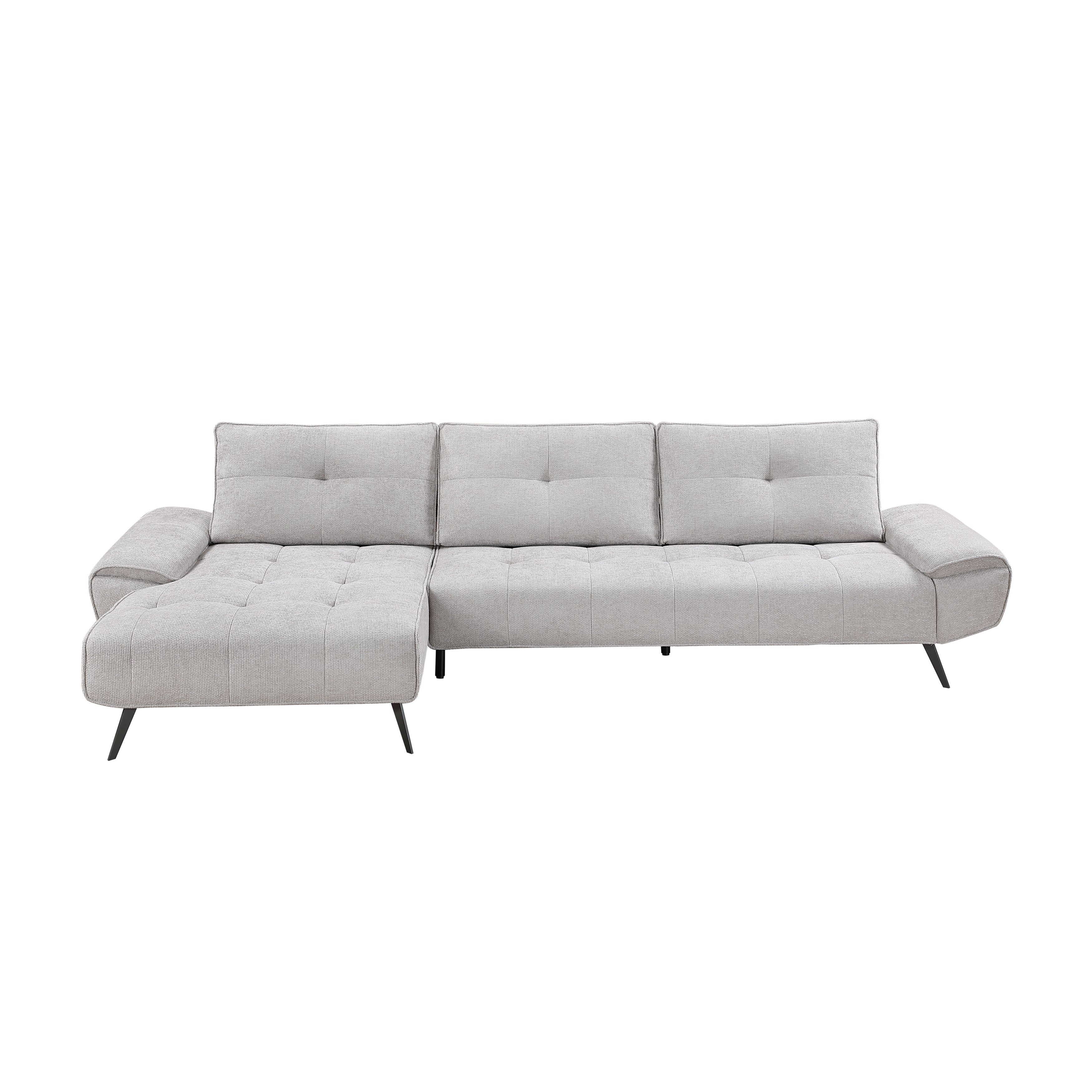 Dominic Light Gray 2-Piece Sectional with Left Chaise and Dual-position Backs - Image 2