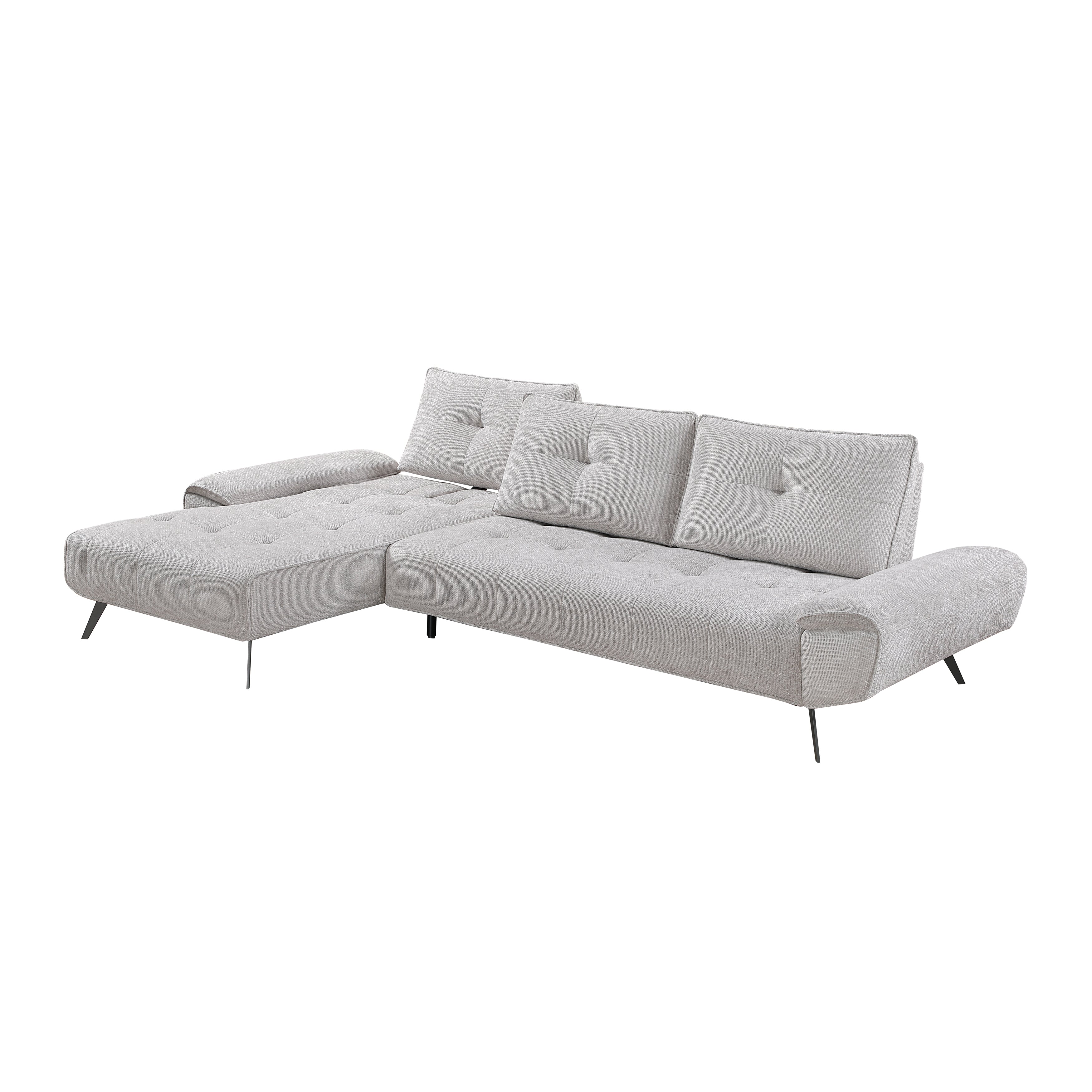 Dominic Light Gray 2-Piece Sectional with Left Chaise and Dual-position Backs - Image 7