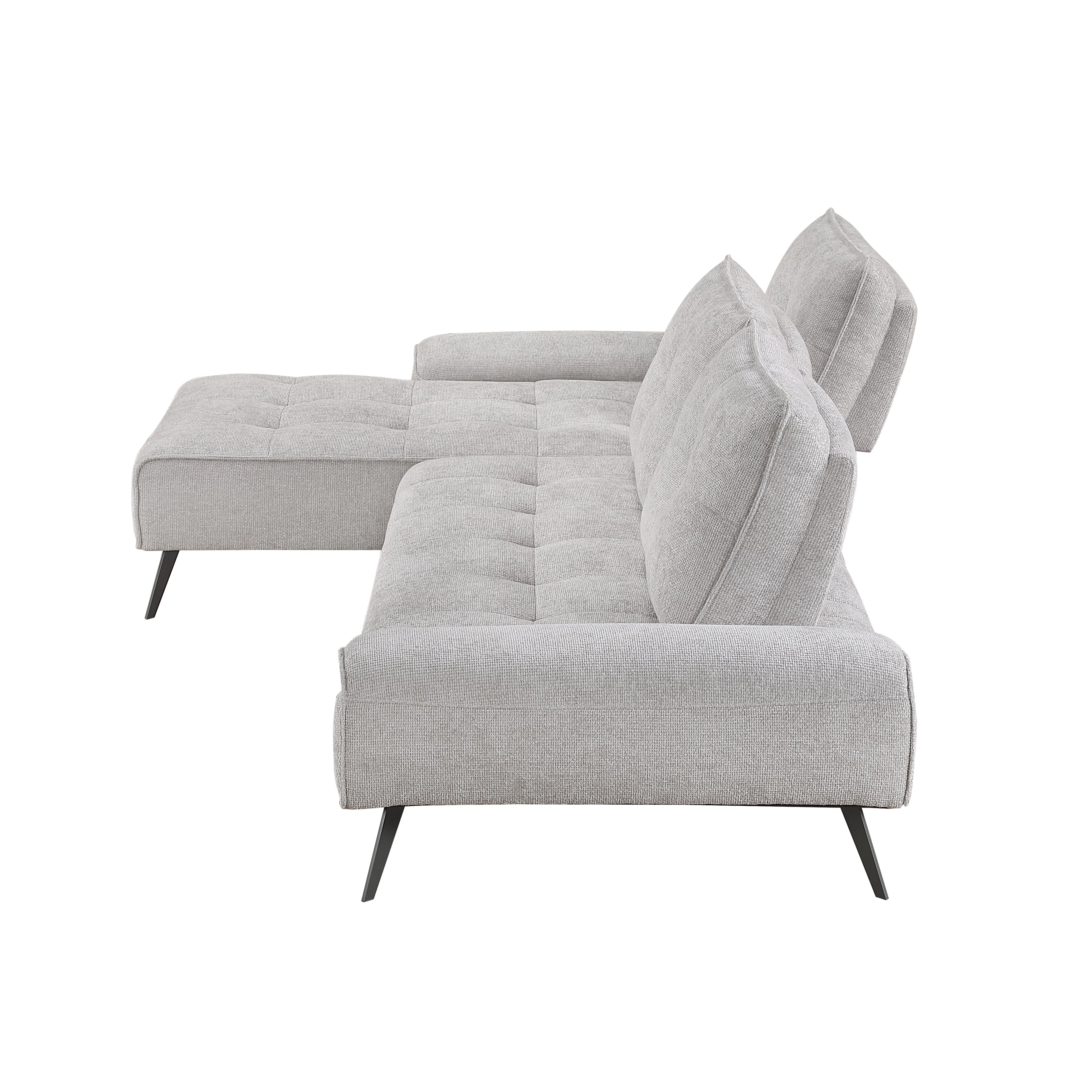 Dominic Light Gray 2-Piece Sectional with Left Chaise and Dual-position Backs - Image 8