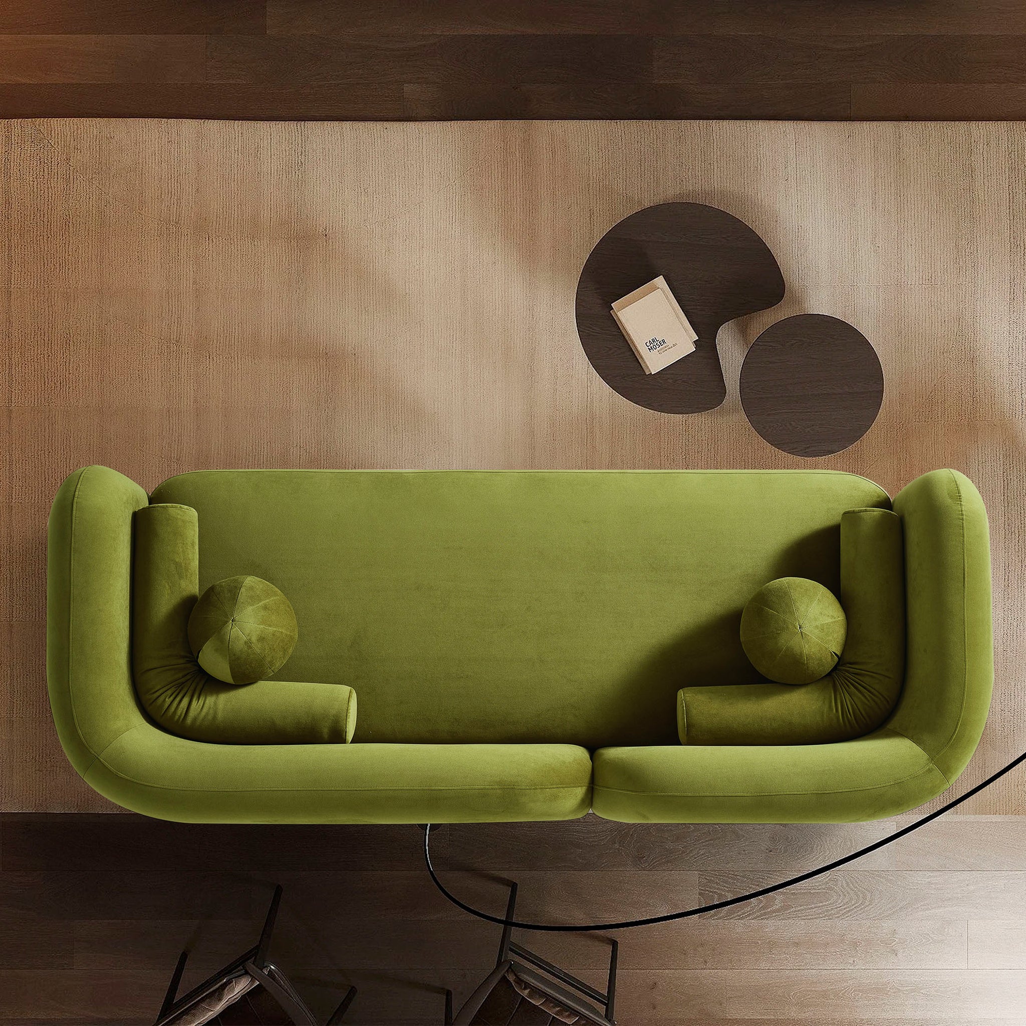 Donna Japandi Style Olive Green Velvet Sofa - Image 5