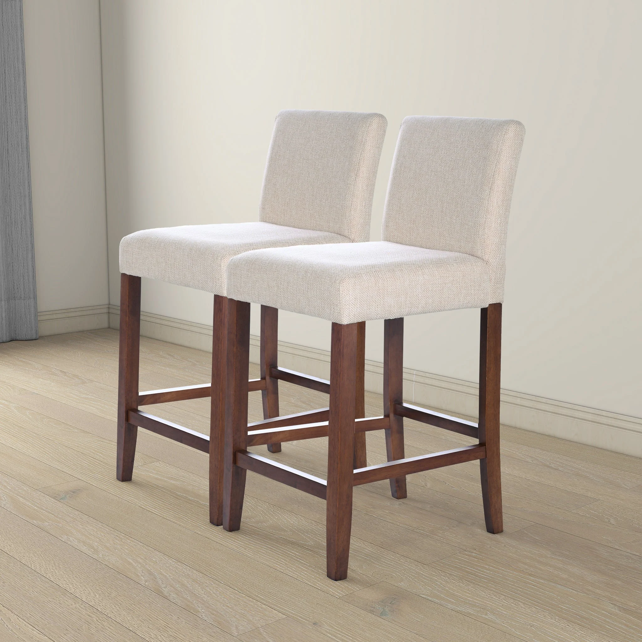 Dorian Beige Fabric Counter Chair (Set of 2) - Image 4
