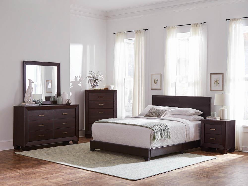 Dorian Brown Upholstered Full Bed - Image 3