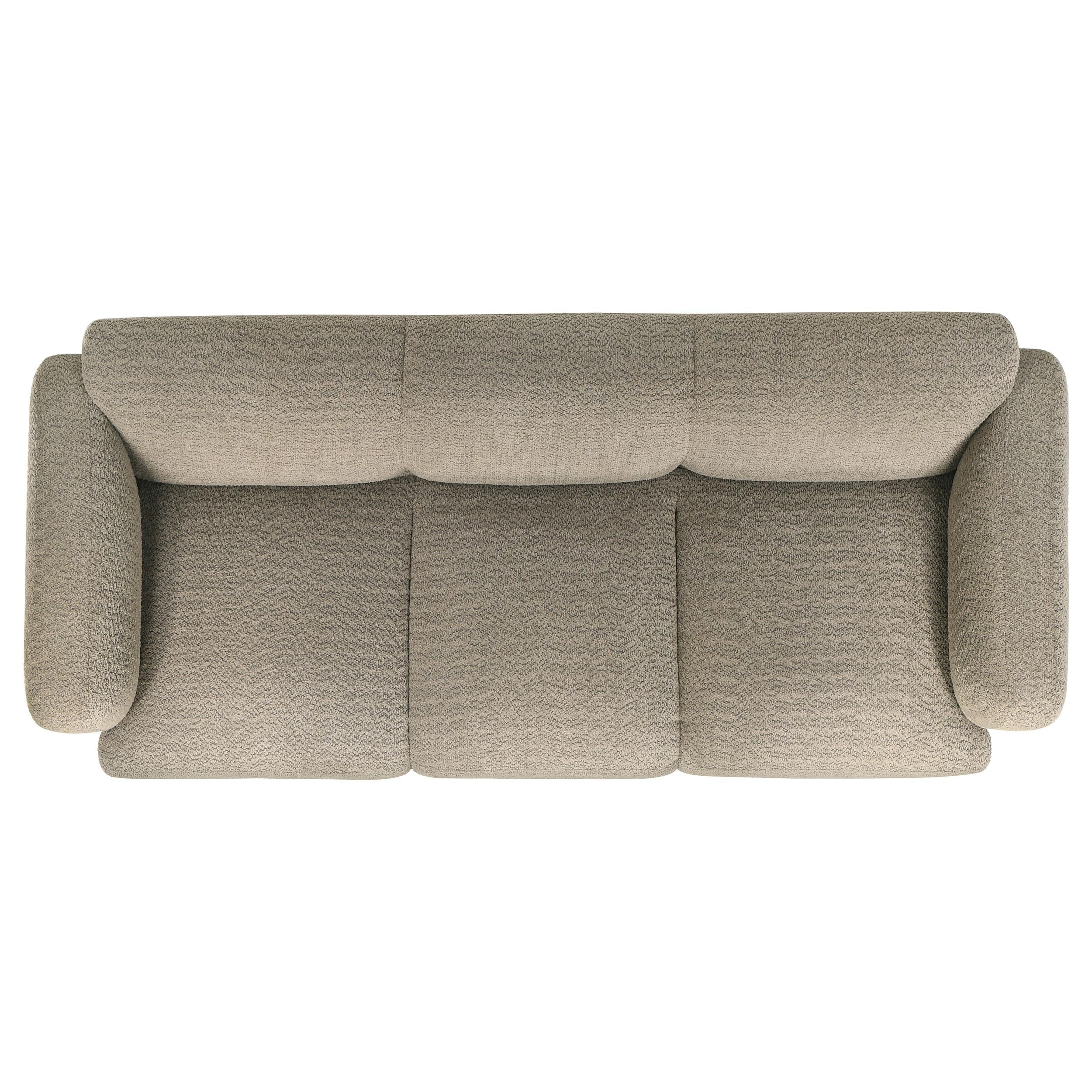 Dorset Fabric Upholstered Round Track Arm Sofa Brown - Image 9
