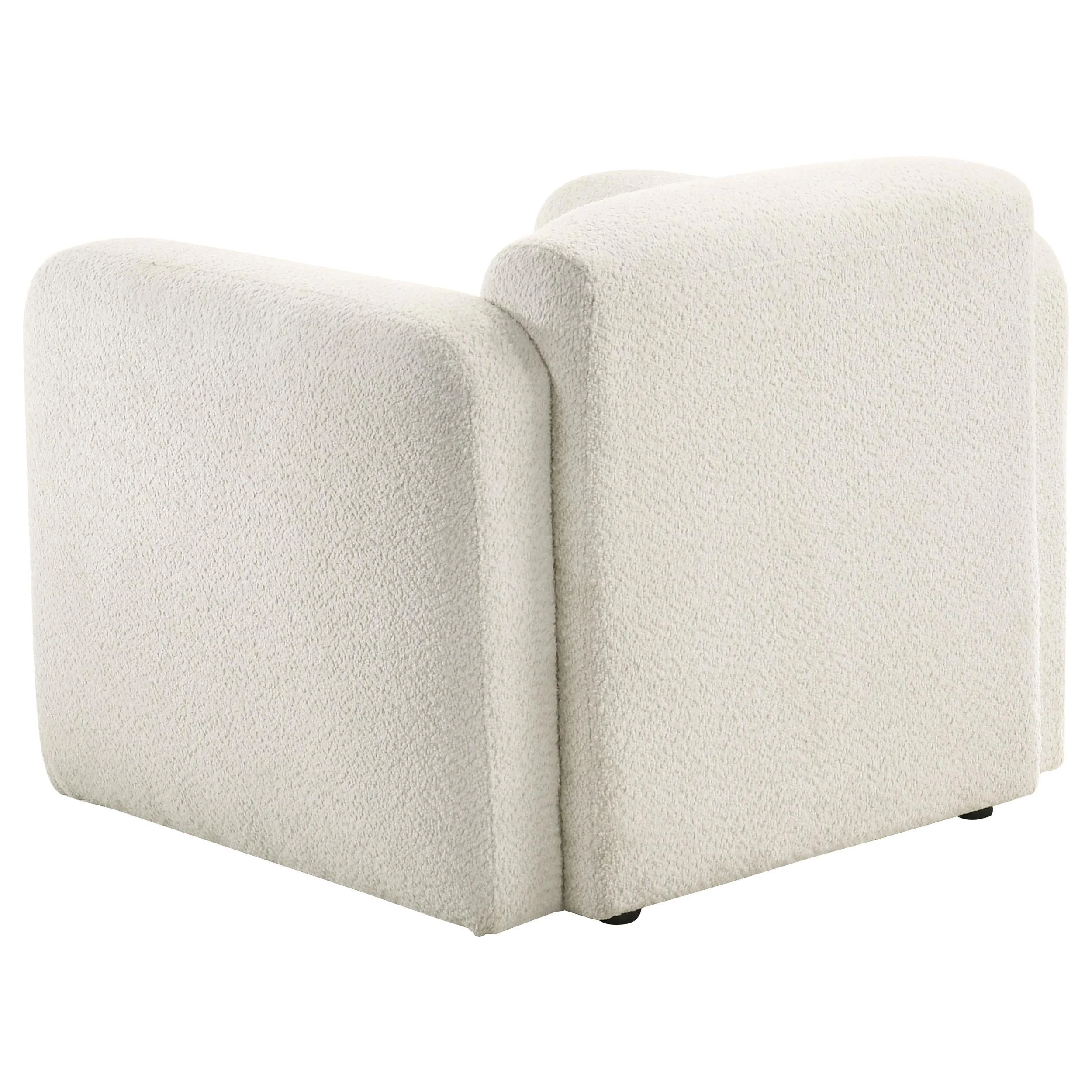 Dorset White Fabric Upholstered Round Track Arm Accent Chair - Image 5