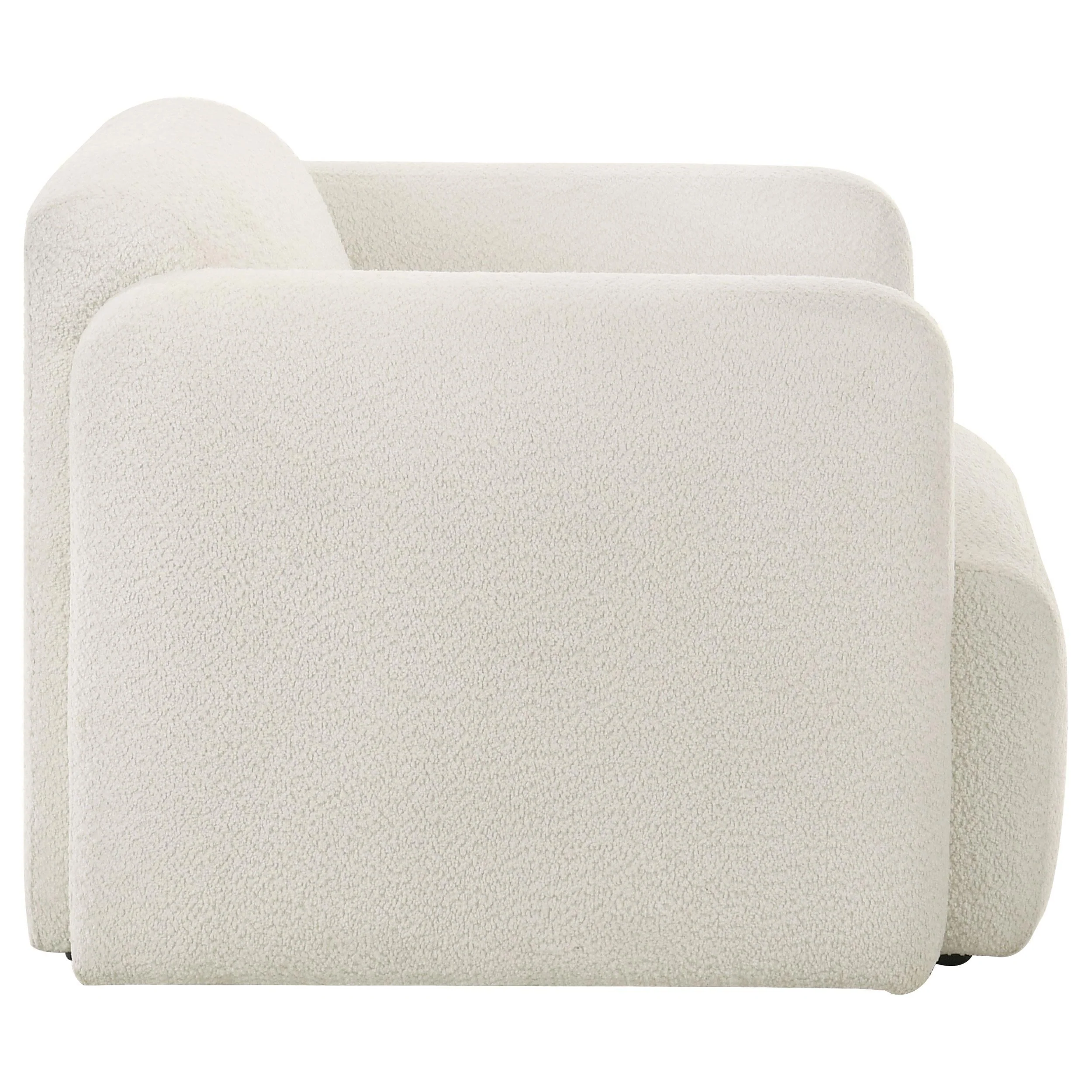 Dorset White Fabric Upholstered Round Track Arm Accent Chair - Image 8