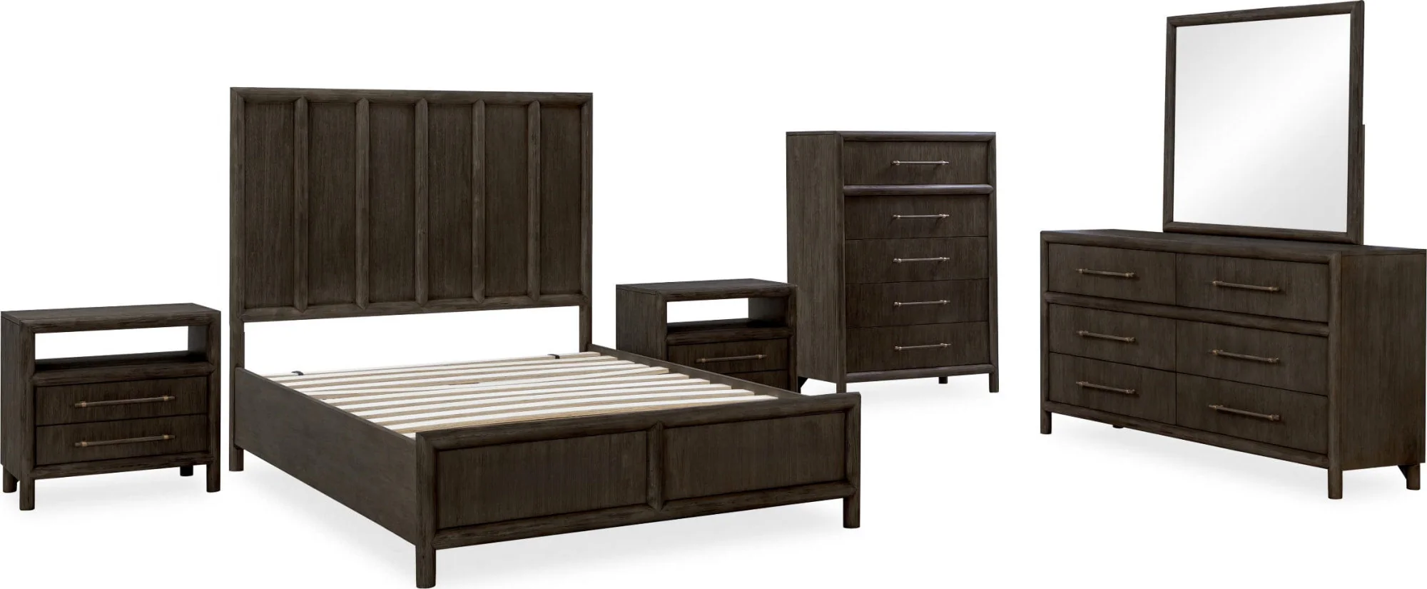 Dorsey Basalt Grey California King Wooden Panel Bed - Image 10