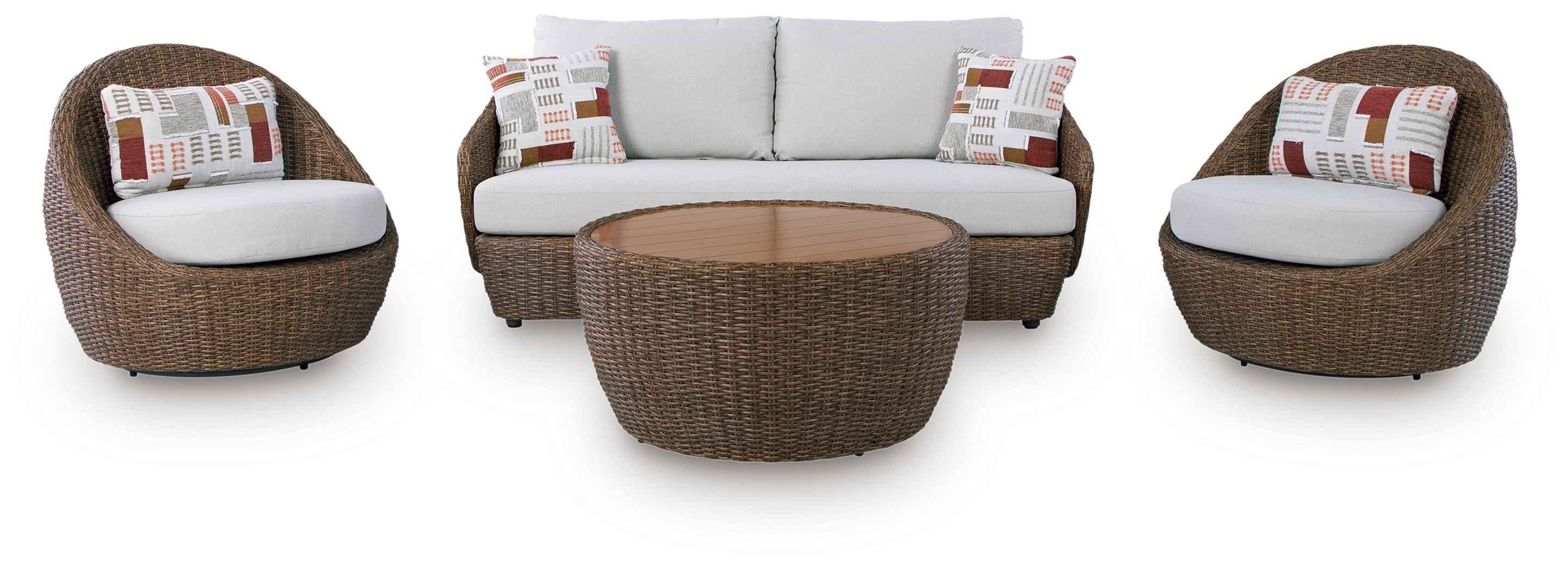 Double Point Beige Outdoor Seating Set - Image 2