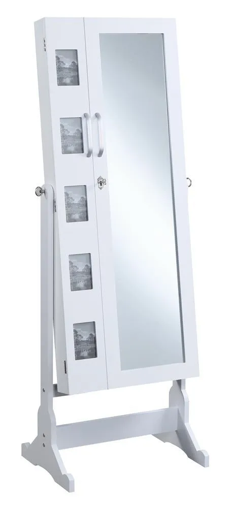 Doyle White Jewelry Cheval Mirror with Picture Frames - Image 2