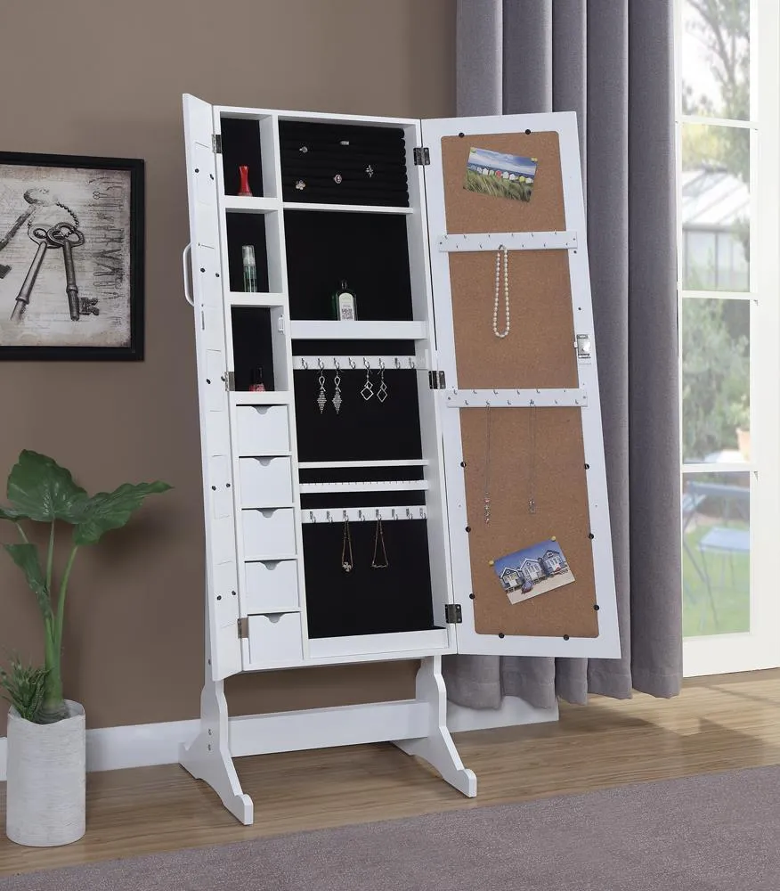 Doyle White Jewelry Cheval Mirror with Picture Frames - Image 3