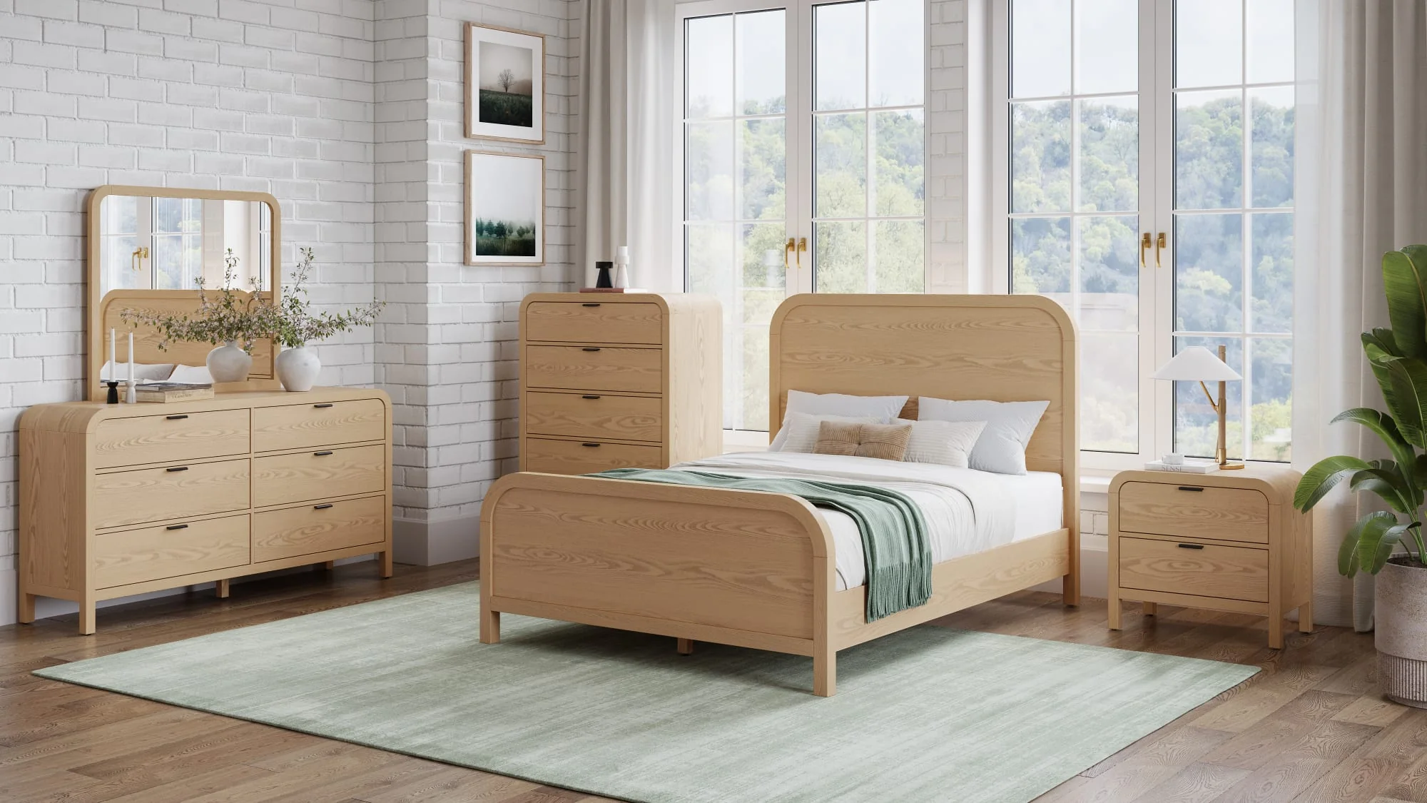 Drake Timber Two Drawer Nightstand W/USB - Image 6