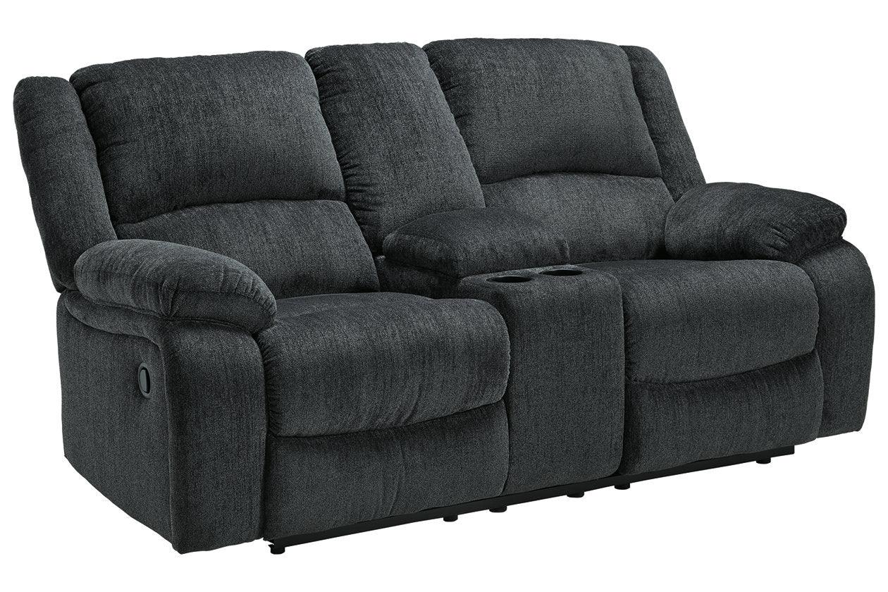 Draycoll Slate Manual Reclining Loveseat with Console - Image 2