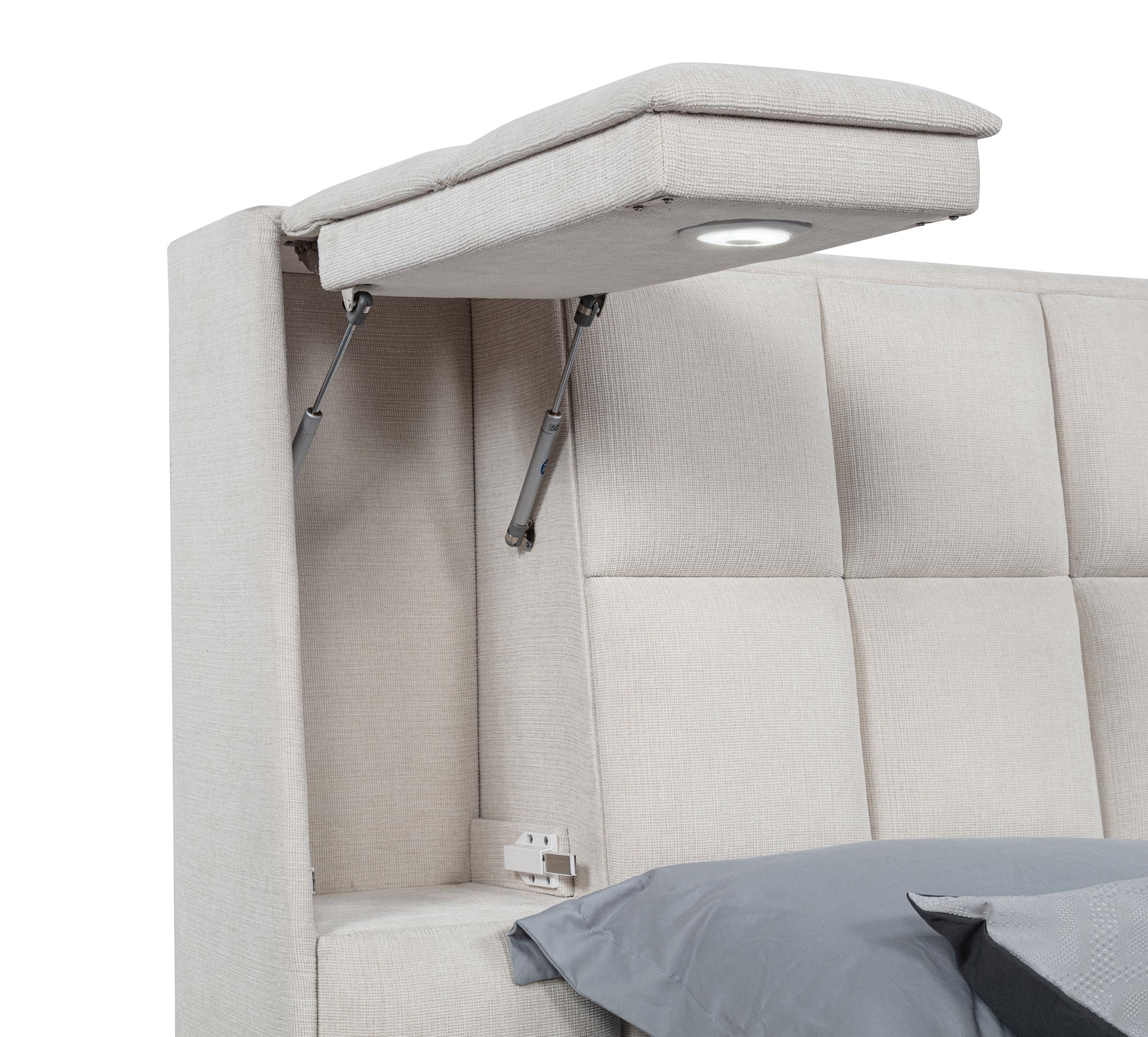 Dreux Cream Upholstered California King Panel Platform Bed - Image 10