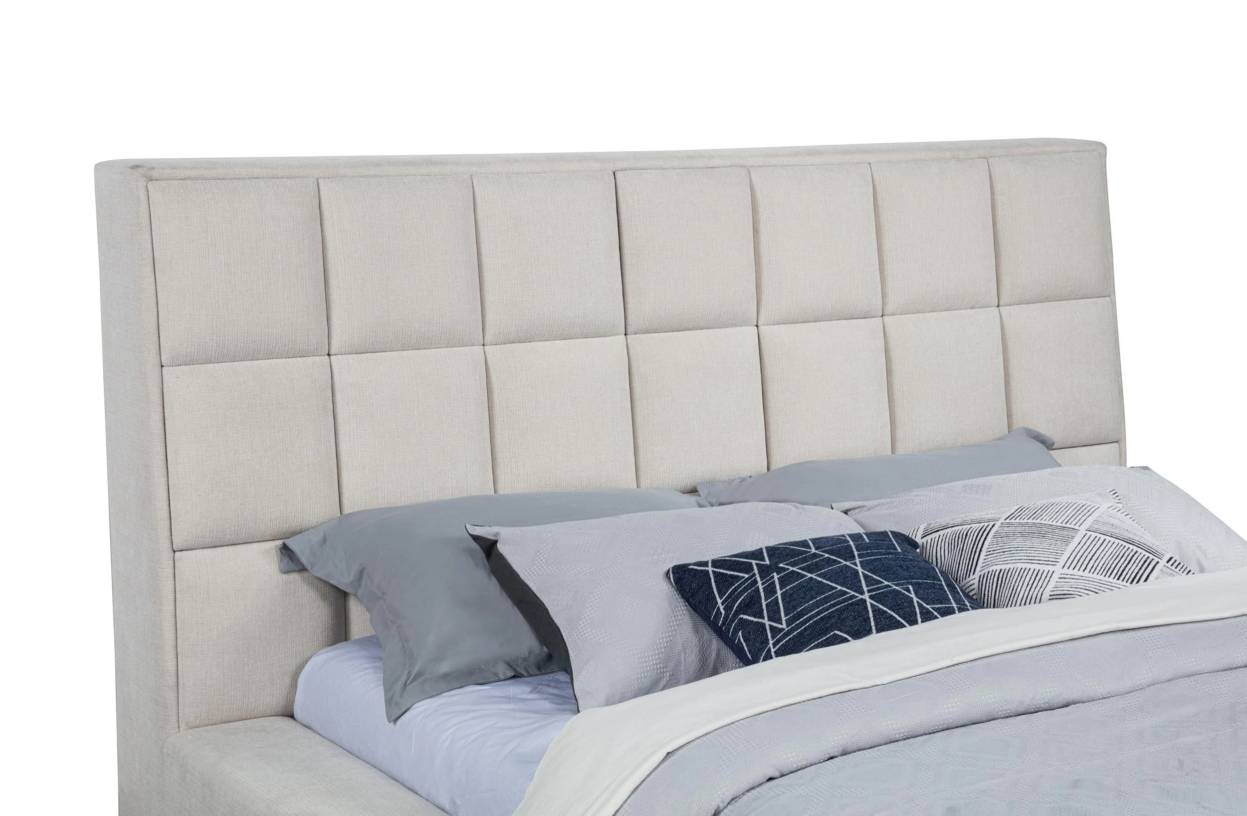Dreux Cream Upholstered Eastern King Panel Platform Bed - Image 9