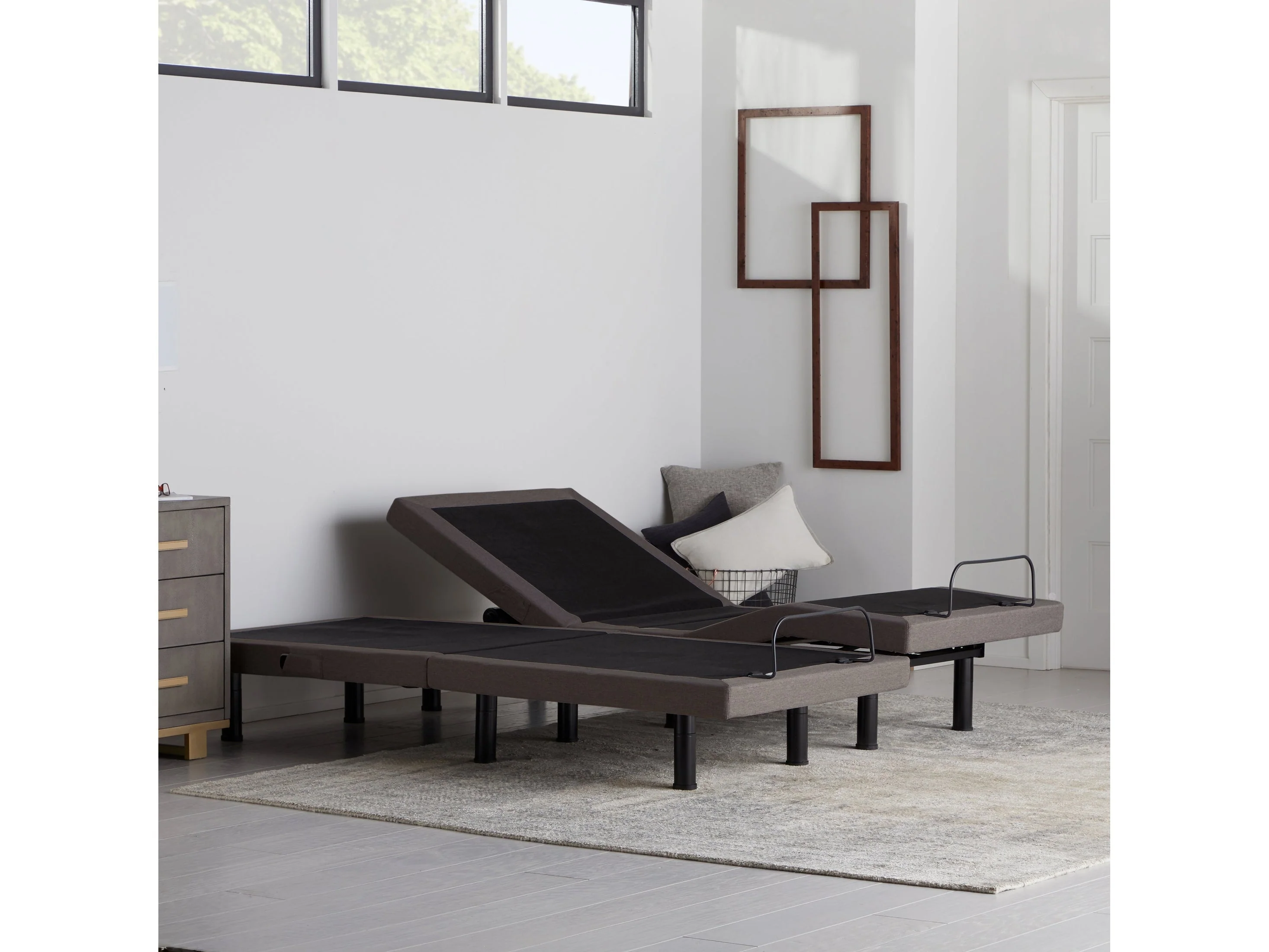 E455 Charcoal Full Adjustable Bed Base