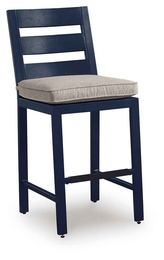 East Beach Blue Outdoor Counter Height Bar Stool (Set of 2) - Image 3