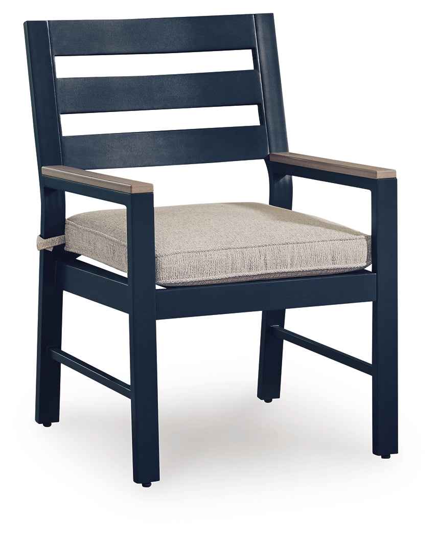 East Beach Navy Blue/Driftwood Outdoor Dining Table and 4 Chairs - Image 3