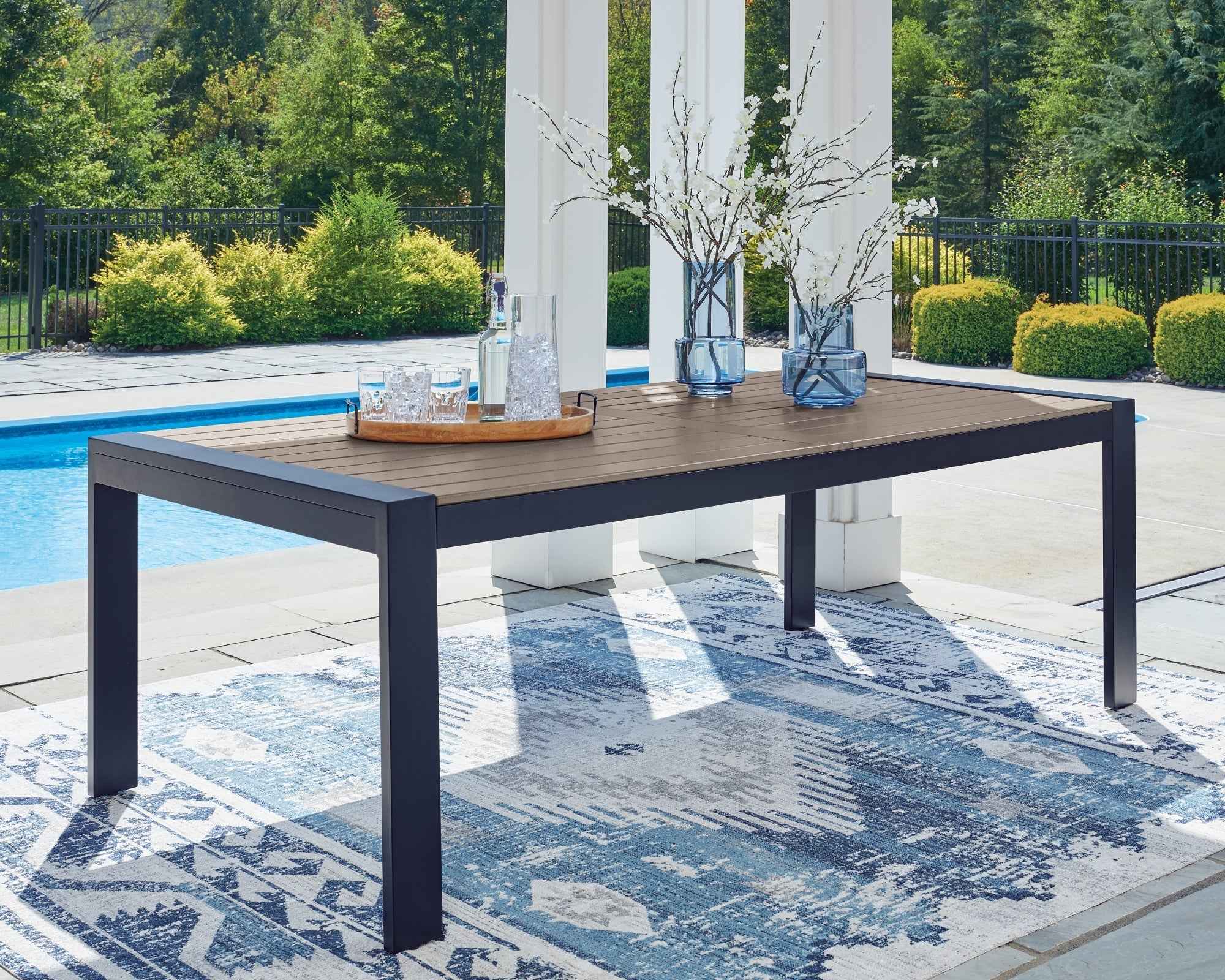 East Beach Navy Blue/Driftwood Outdoor Dining Table and 6 Chairs - Image 17