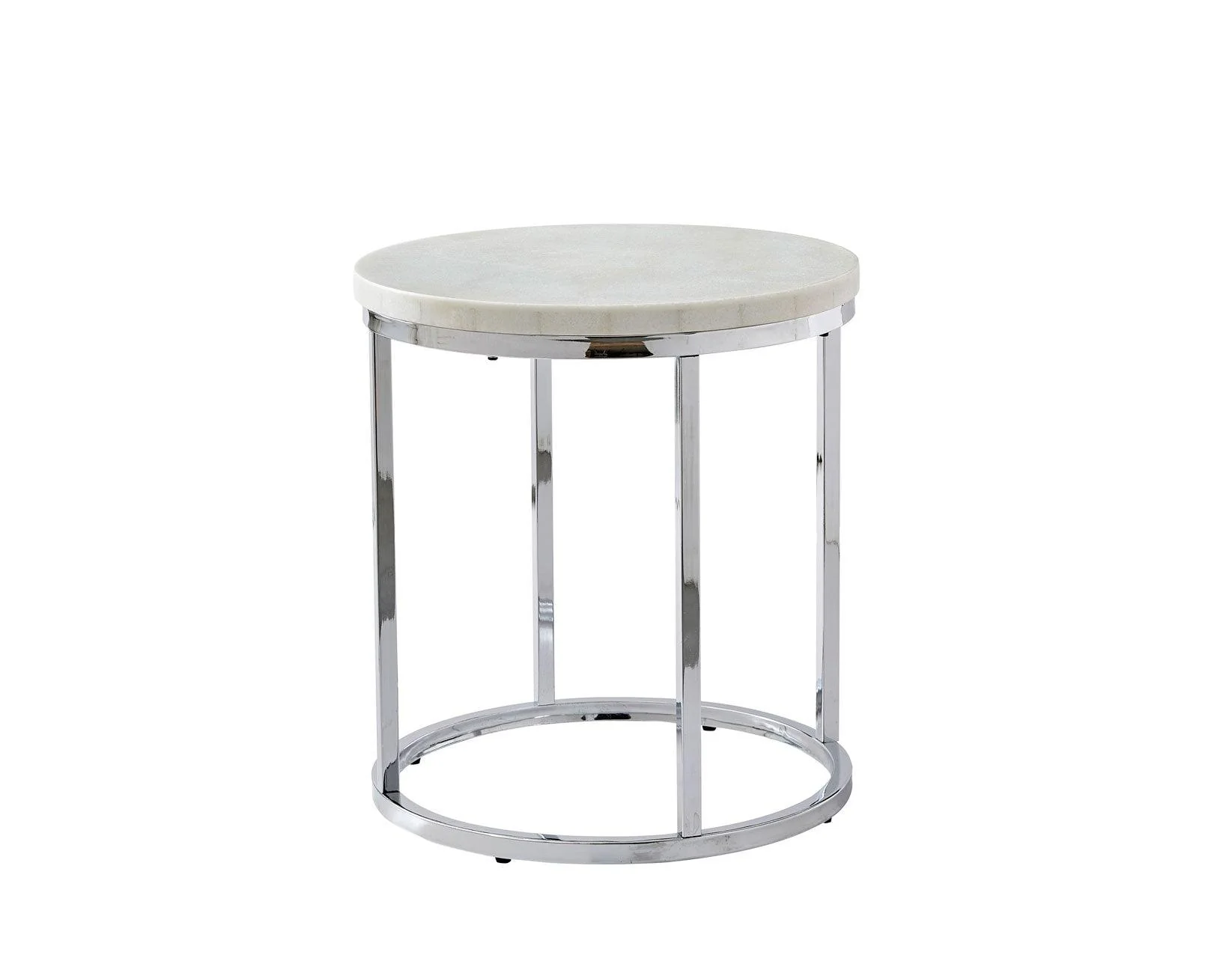 Echo White Marble Top Chairside End Table - Image 4