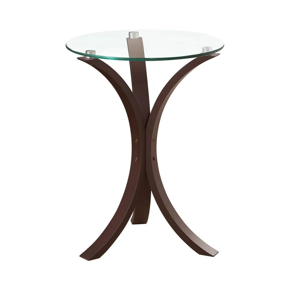 Edgar Cappuccino Round Accent Table - Image 2
