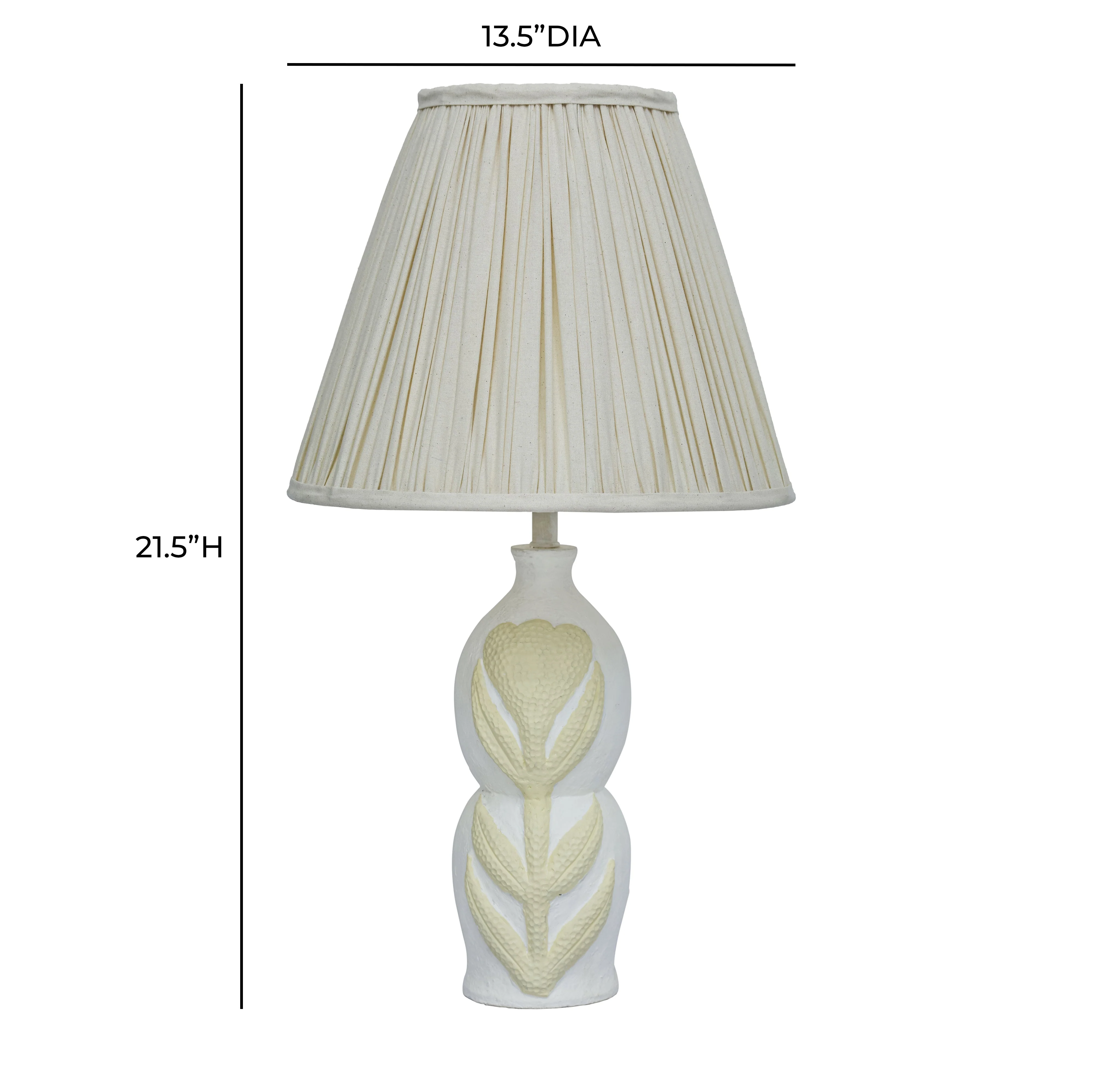 Edith Curved Papier Mache Flower Pleated Table Lamp - Image 5