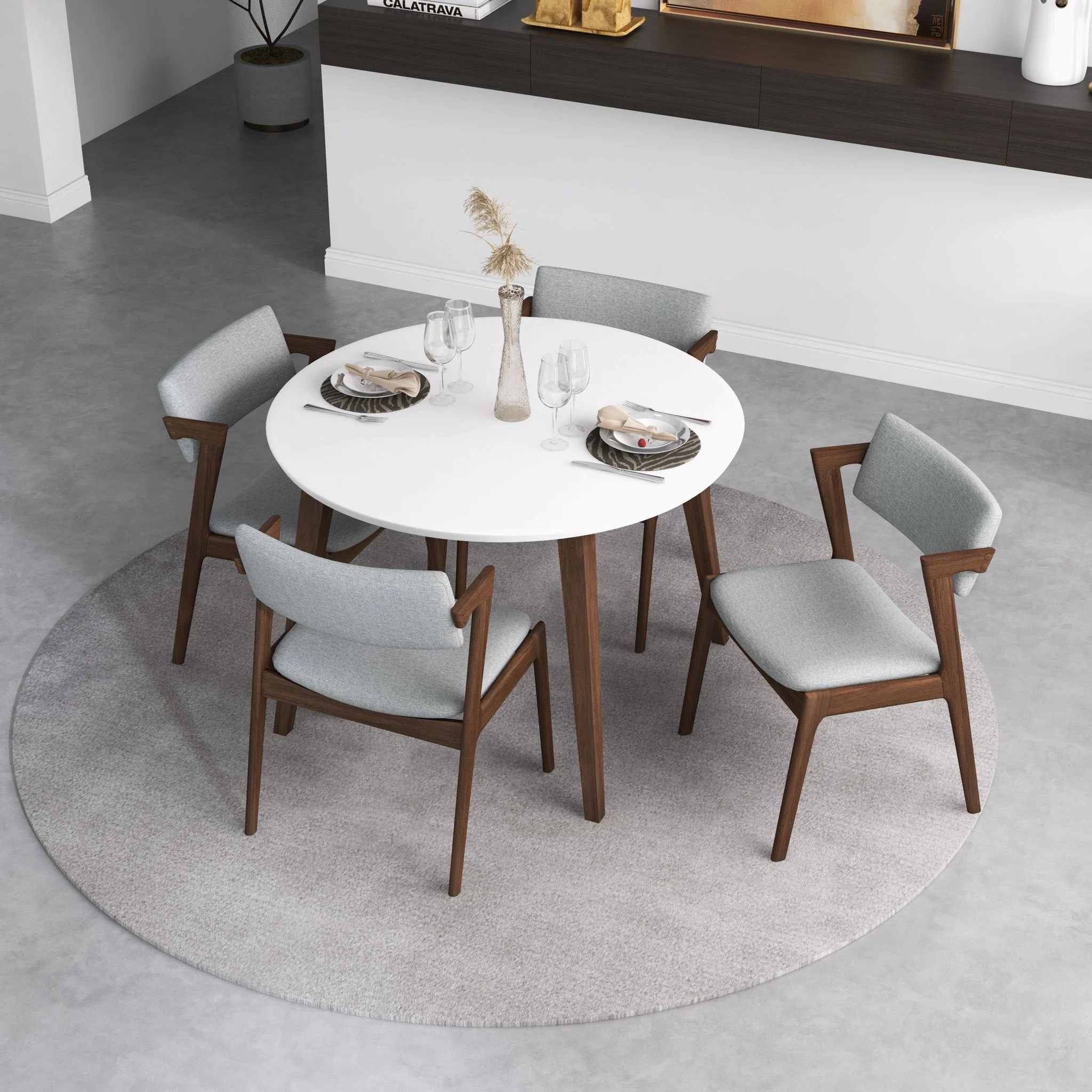 Edwin Light Gray Fabric Dining Chair (Set Of 2) - Image 6