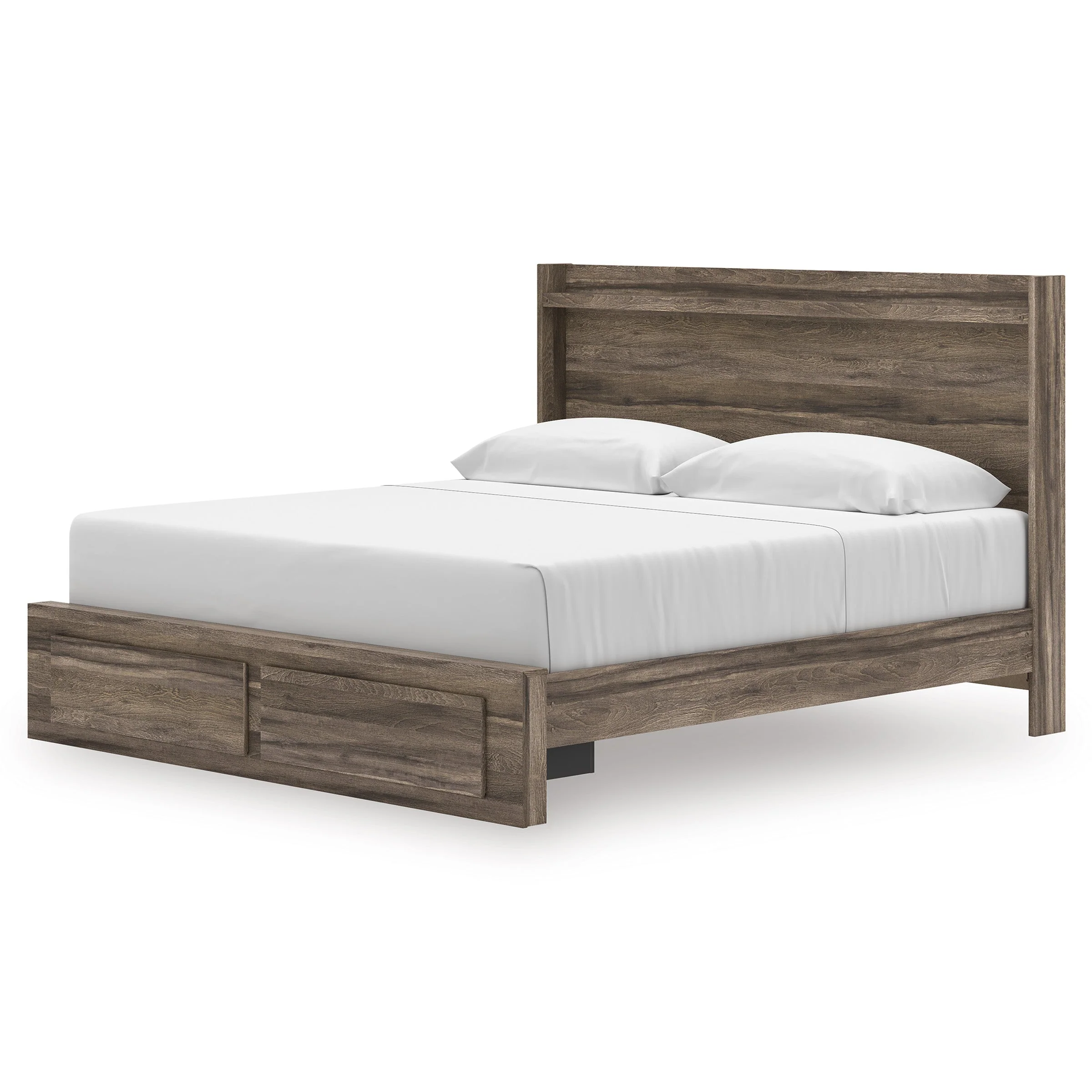 Elbrim Brown LED Storage Panel Bedroom Set with 4 Drawers - Image 3