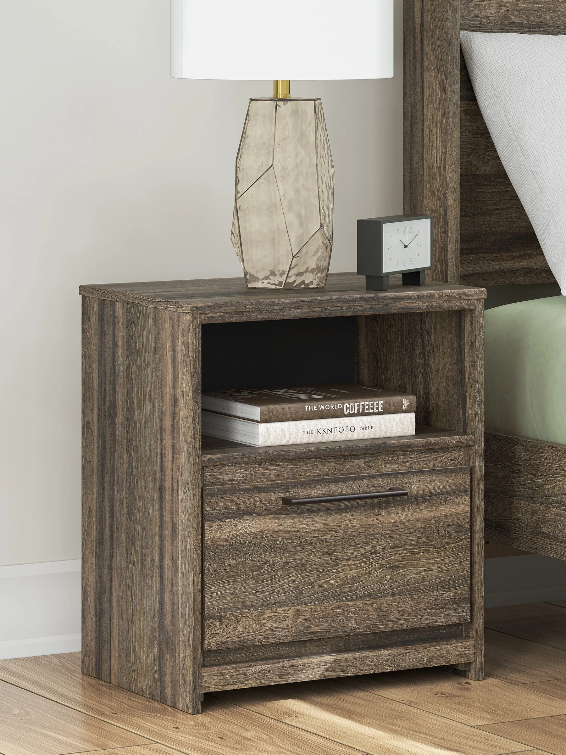 Elbrim Brown LED Storage Panel Bedroom Set with 6 Drawers - Image 23