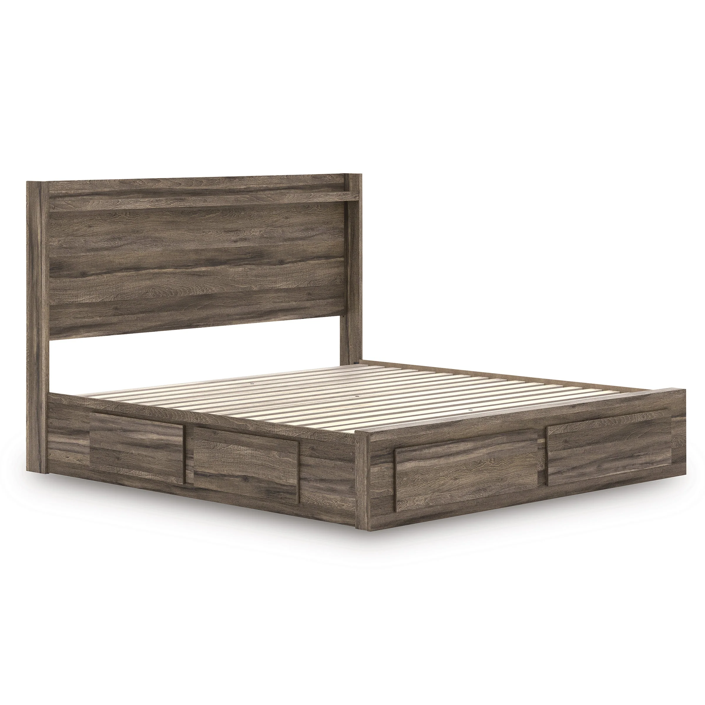 Elbrim Brown LED Storage Panel Bedroom Set with 6 Drawers - Image 8