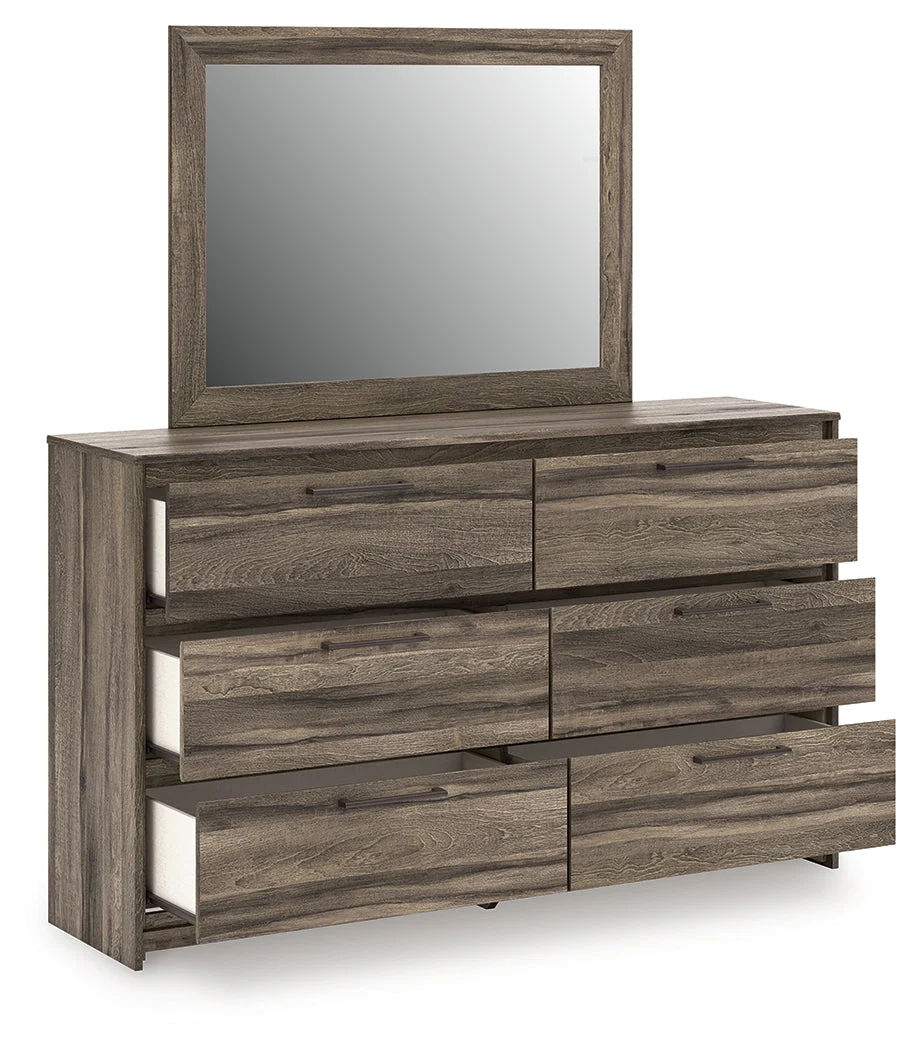 Elbrim Brown Queen Panel Storage Bedroom Set with Dresser, Mirror and Nightstand - Image 3